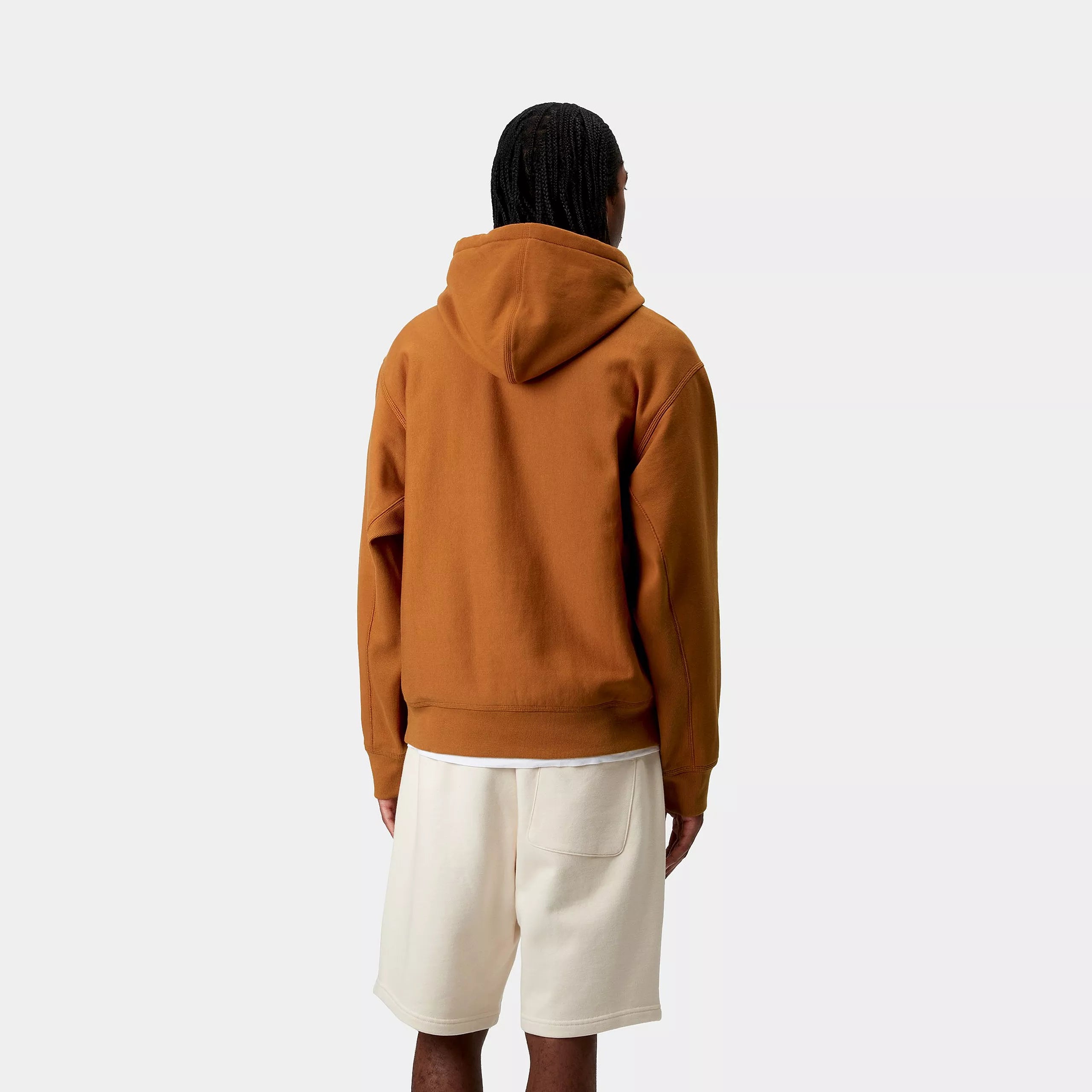 HOODED AMERICAN SCRIPT SWEAT - Sienna 3