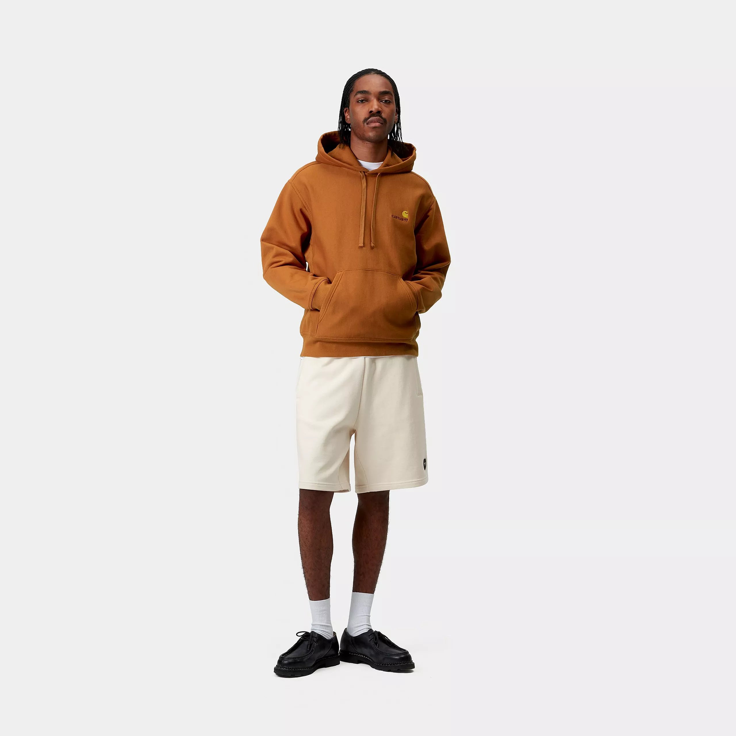 HOODED AMERICAN SCRIPT SWEAT - Sienna 4