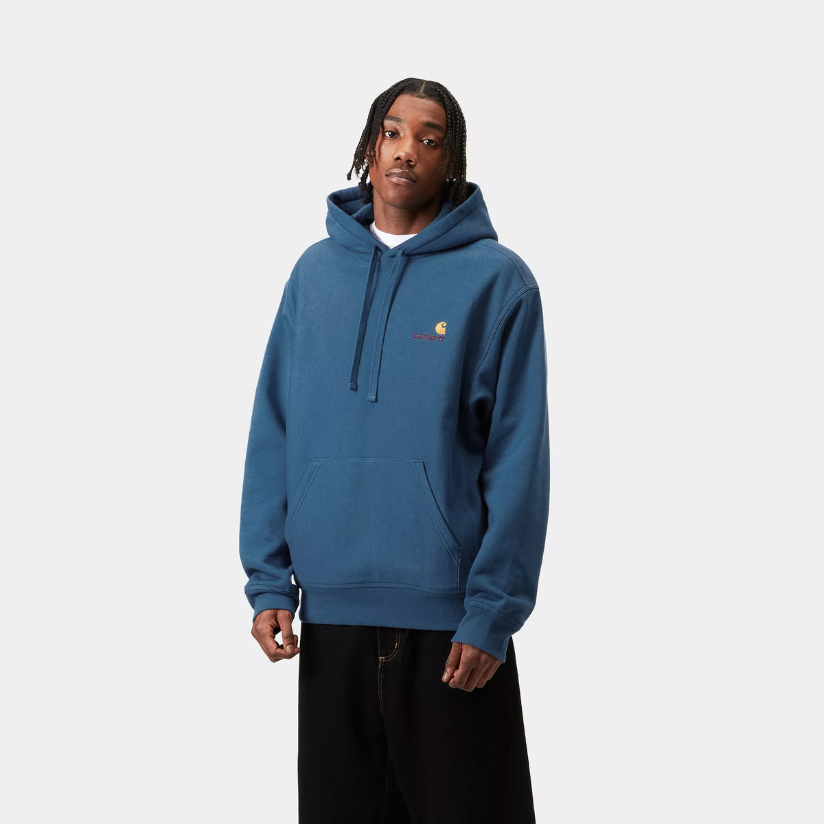 HOODED AMERICAN SCRIPT SWEAT - Sodalite 2