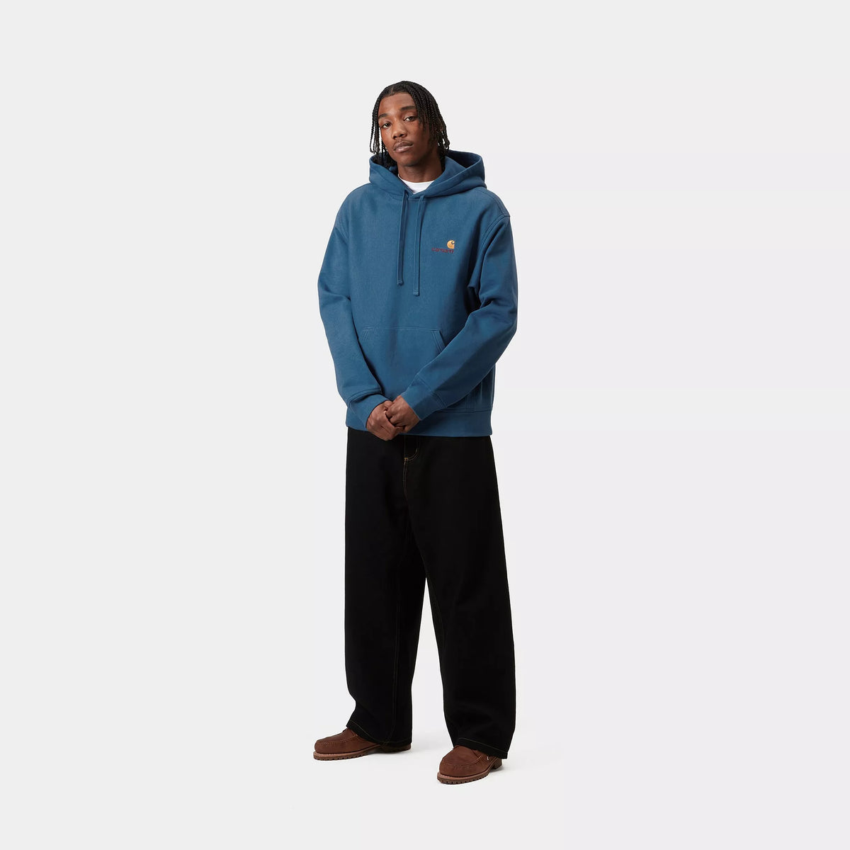 HOODED AMERICAN SCRIPT SWEAT - Sodalite 4