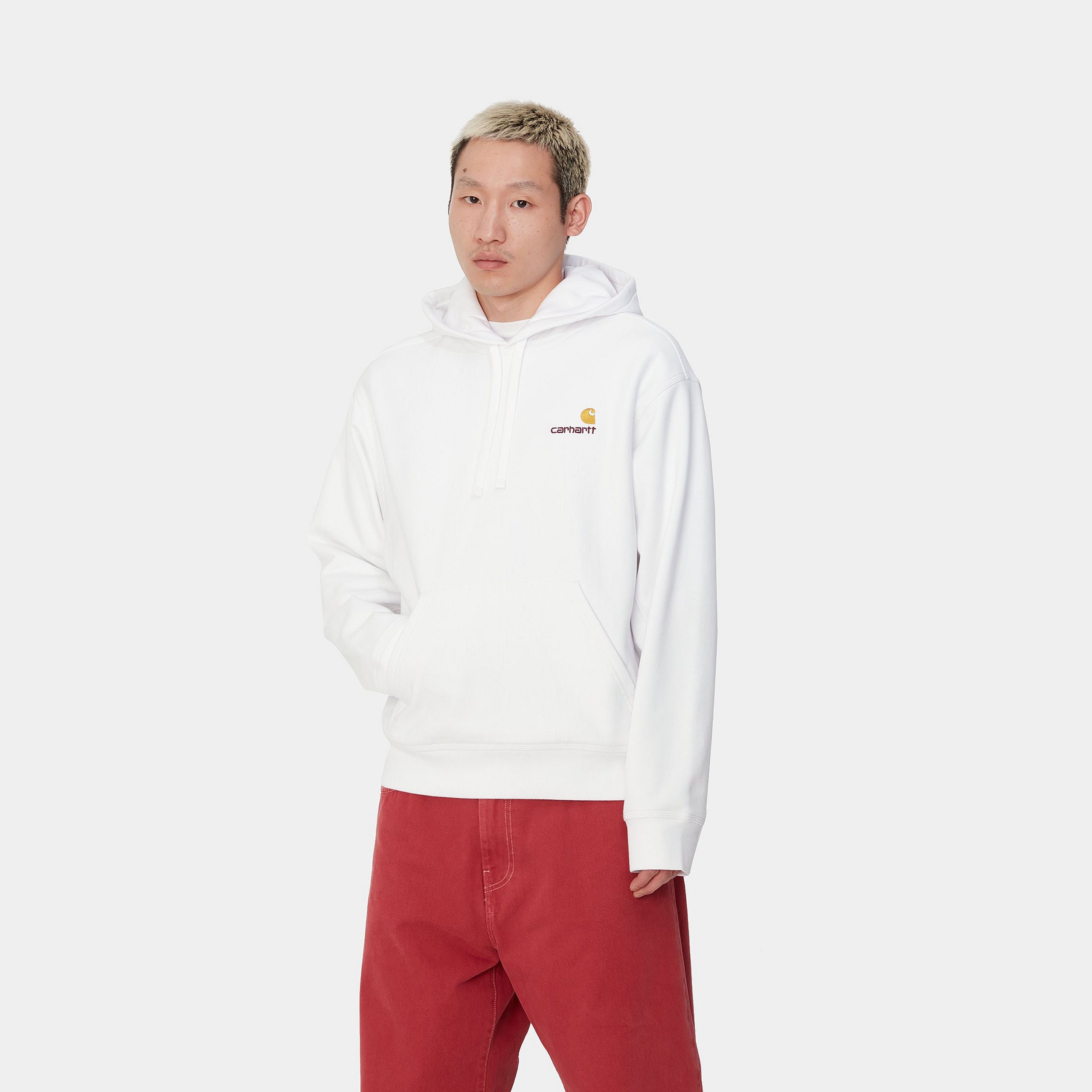 HOODED AMERICAN SCRIPT SWEATSHIRT - White