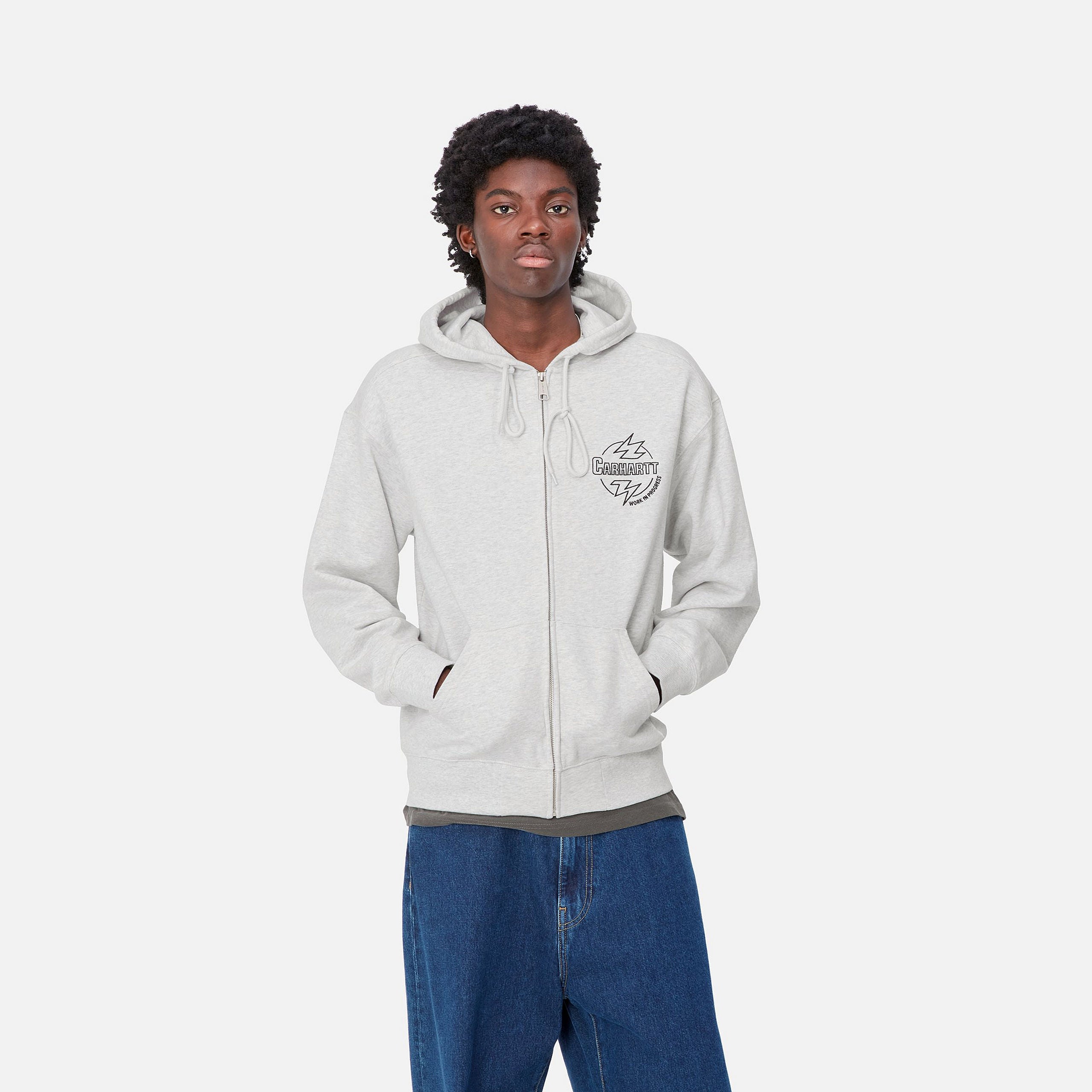 HOODED BLAZE JACKET - Ash Heather / Black 4