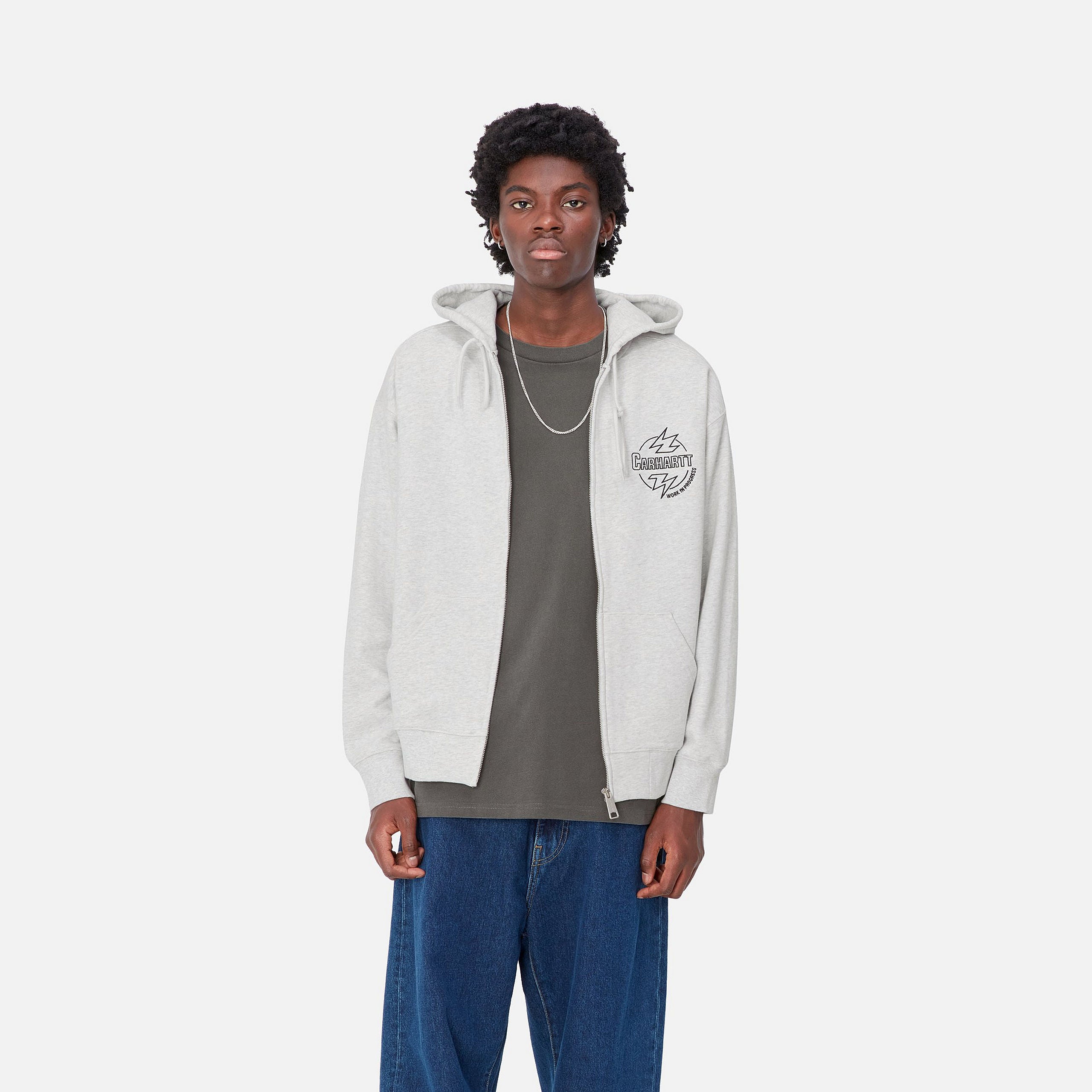 HOODED BLAZE JACKET - Ash Heather / Black 2