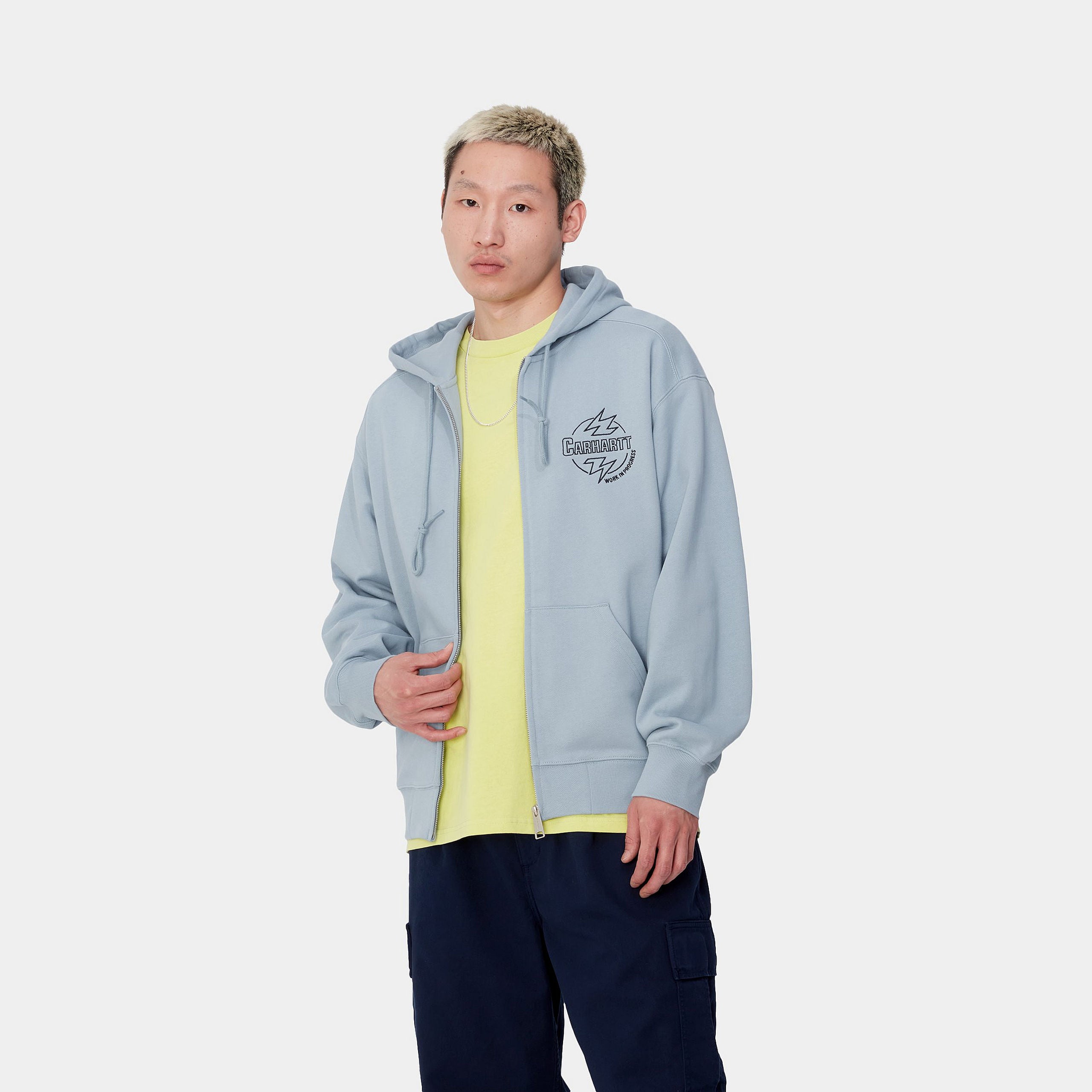 HOODED BLAZE JACKET - Misty Sky / Black