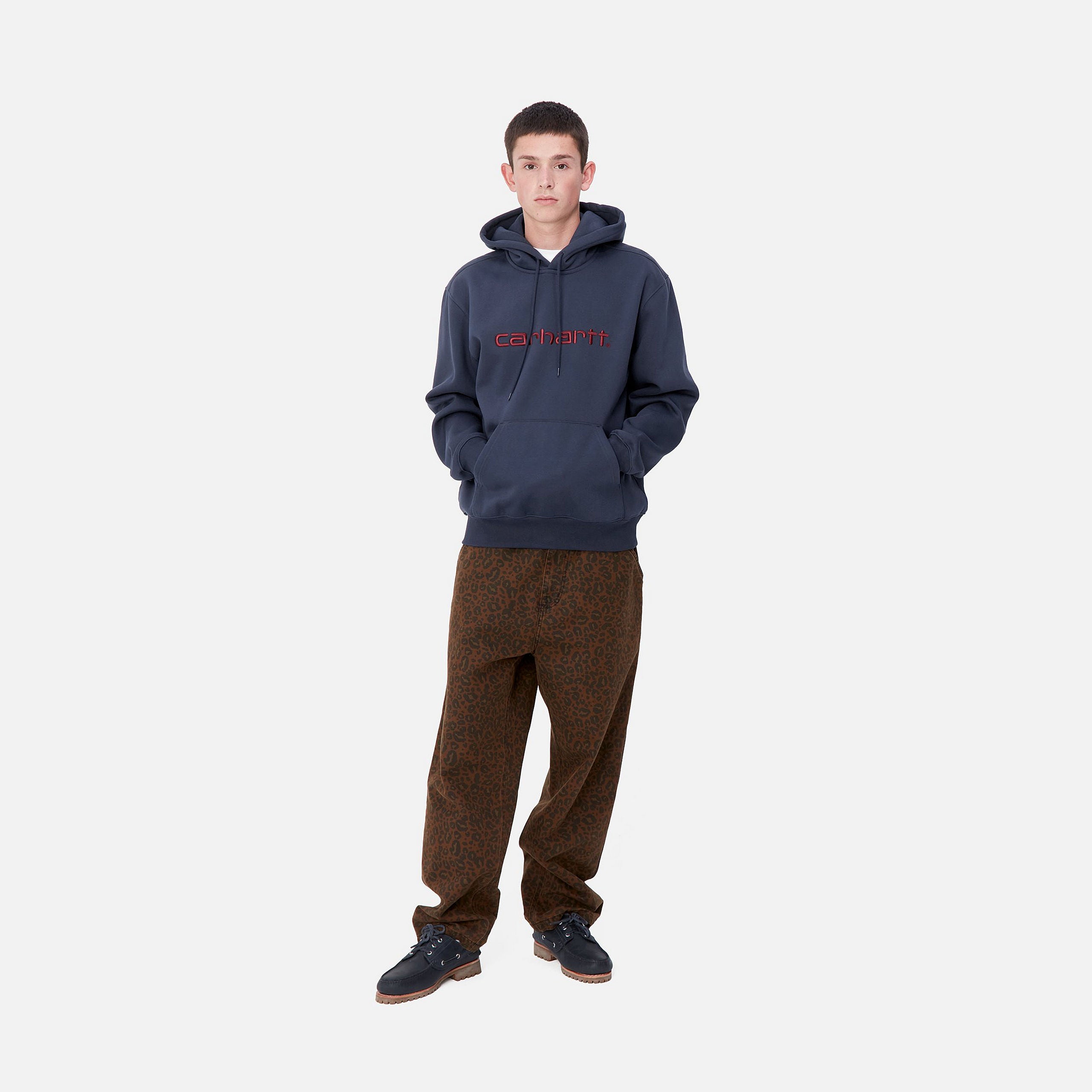 HOODED CARHARTT SWEAT - Air Force Blue / Malbec