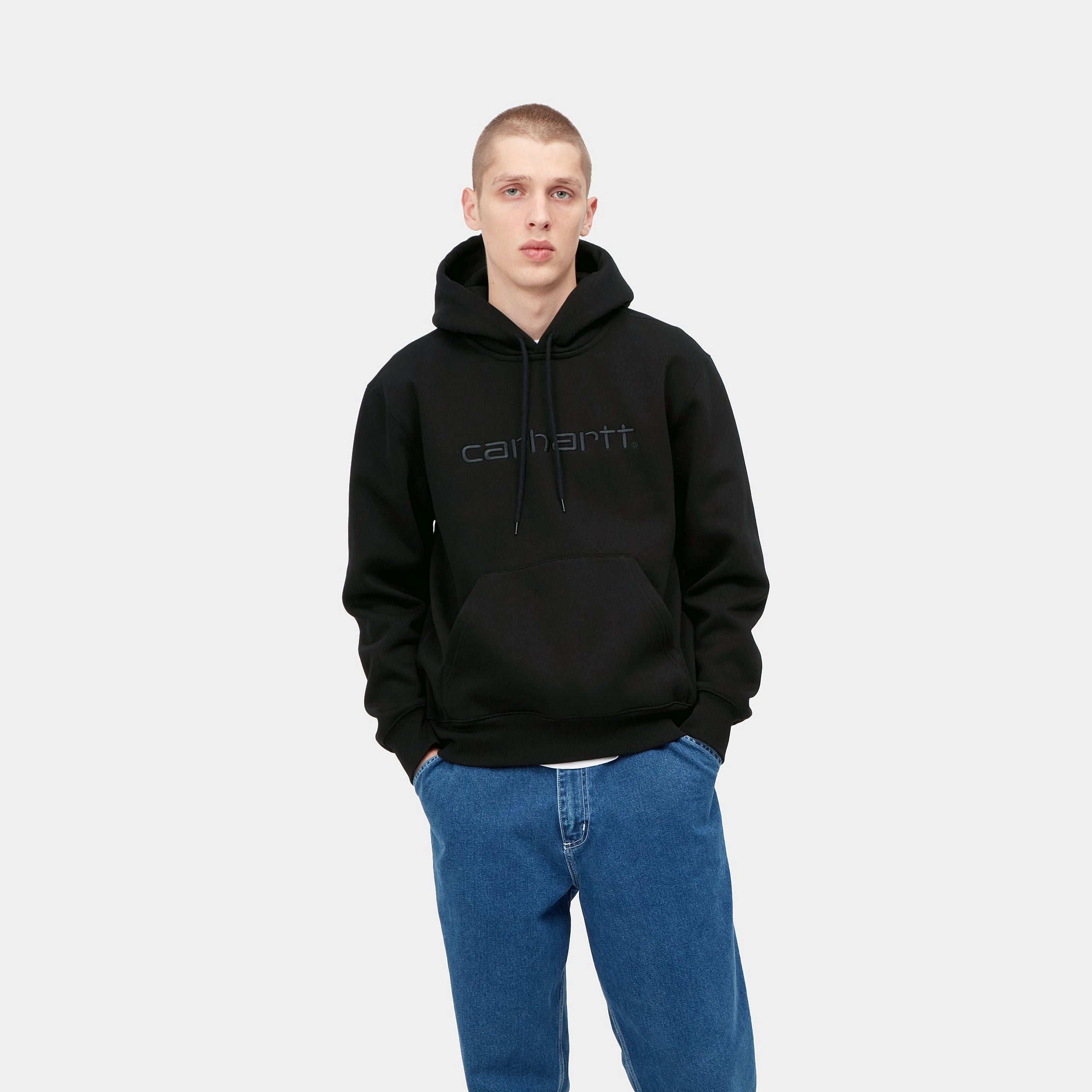 HOODED CARHARTT SWEAT - Black / Black