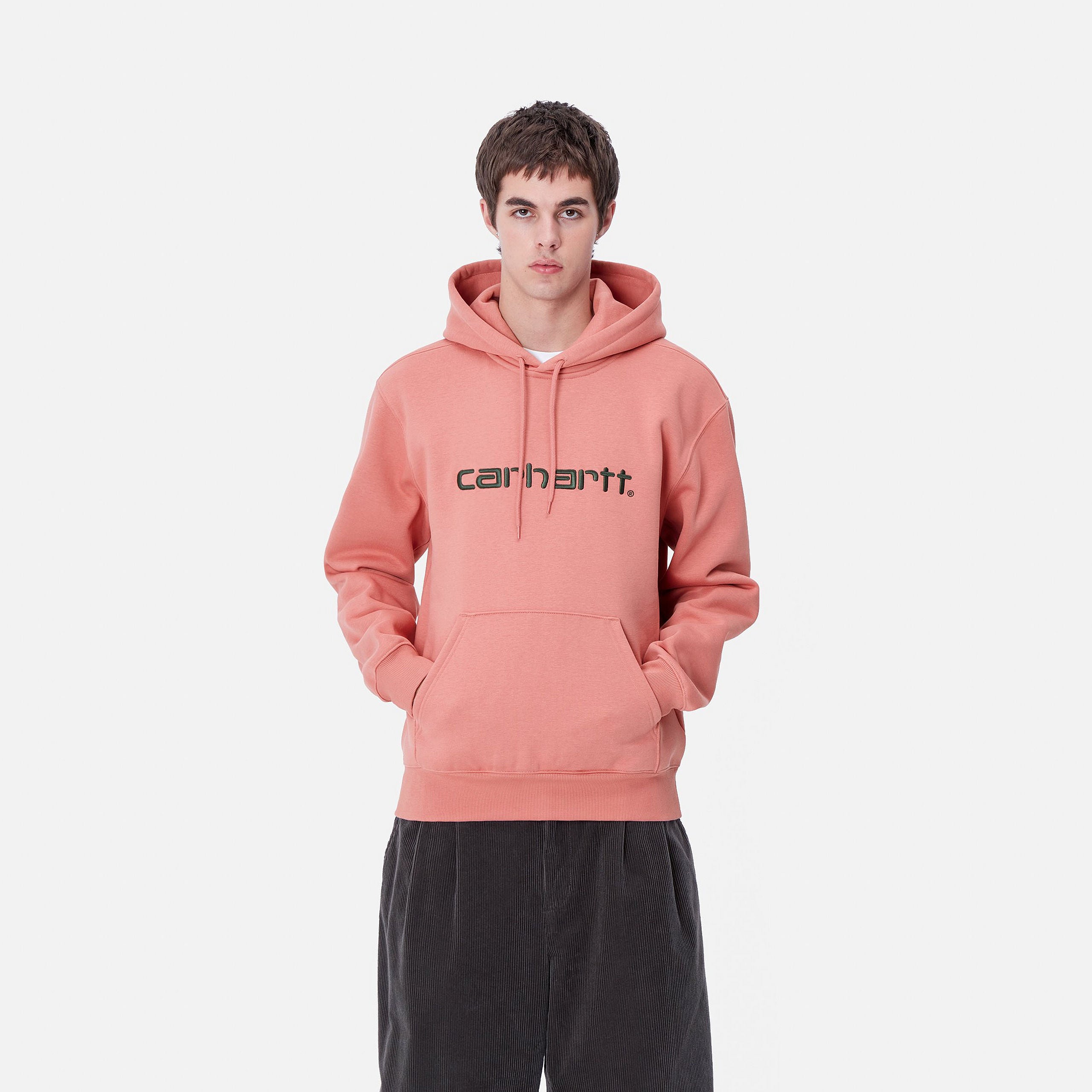 HOODED CARHARTT SWEAT - Dusty Rose / Sycamore Tree