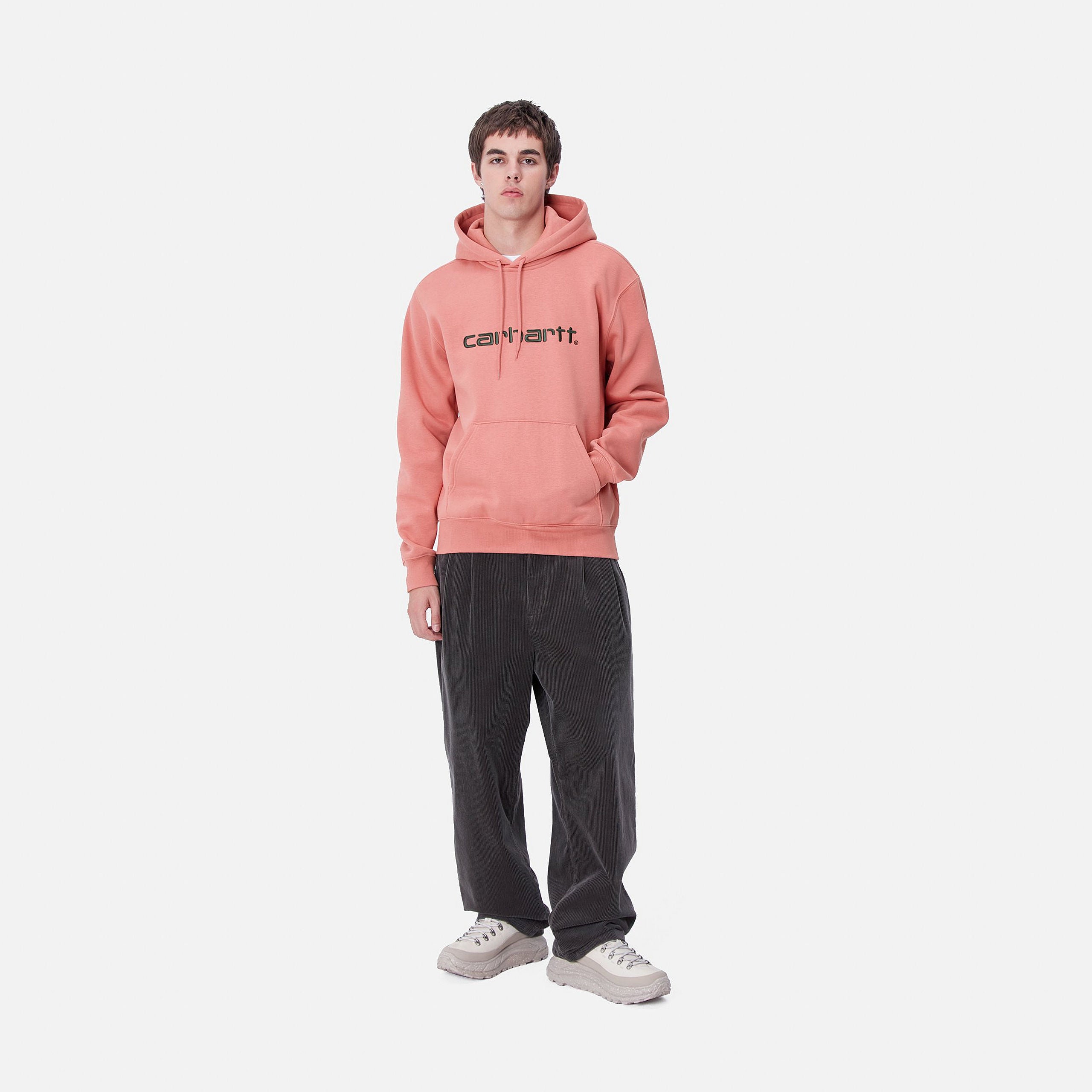 HOODED CARHARTT SWEAT - Dusty Rose / Sycamore Tree