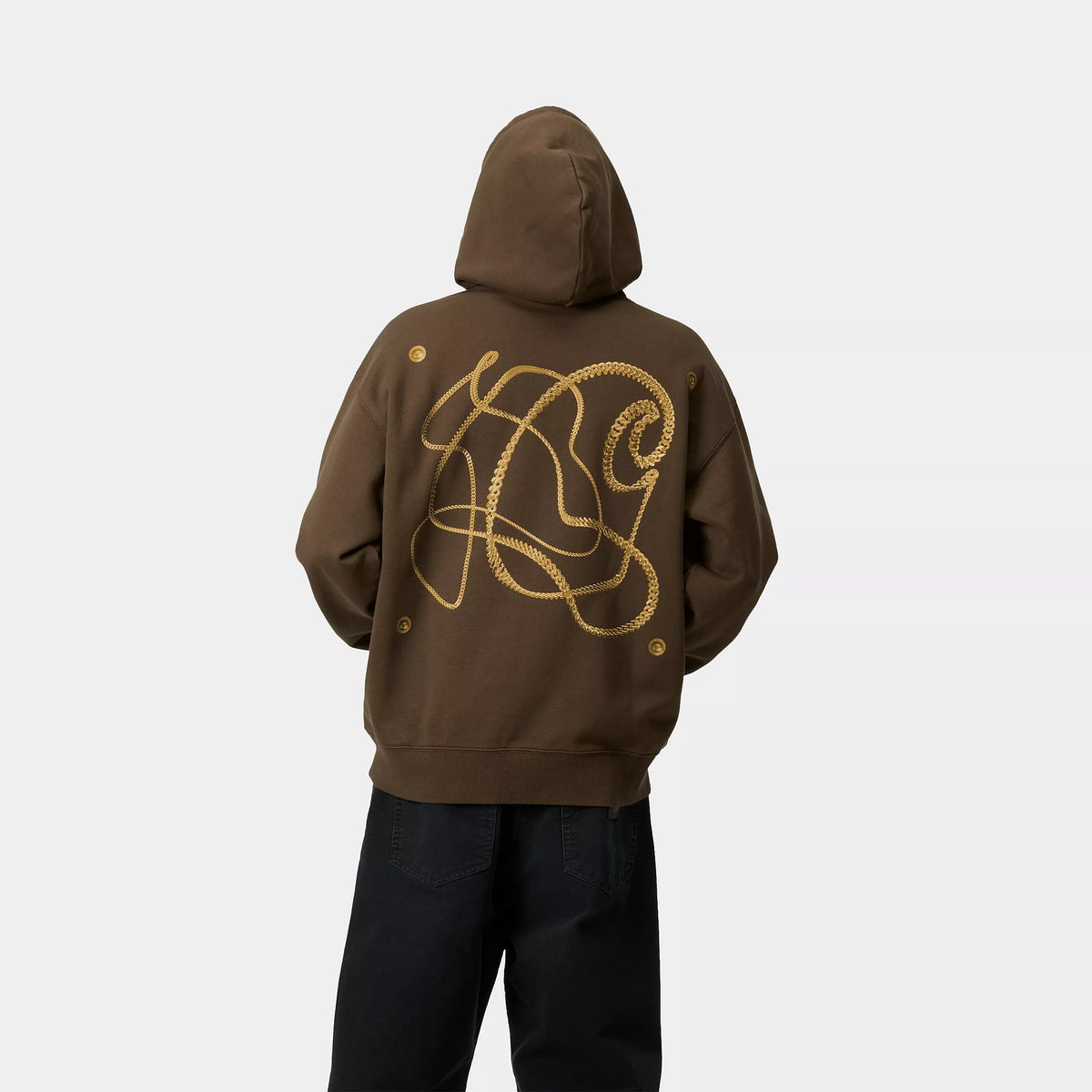 HOODED CHARM LINK SWEAT - Liberica / Gold (stone washed) 3