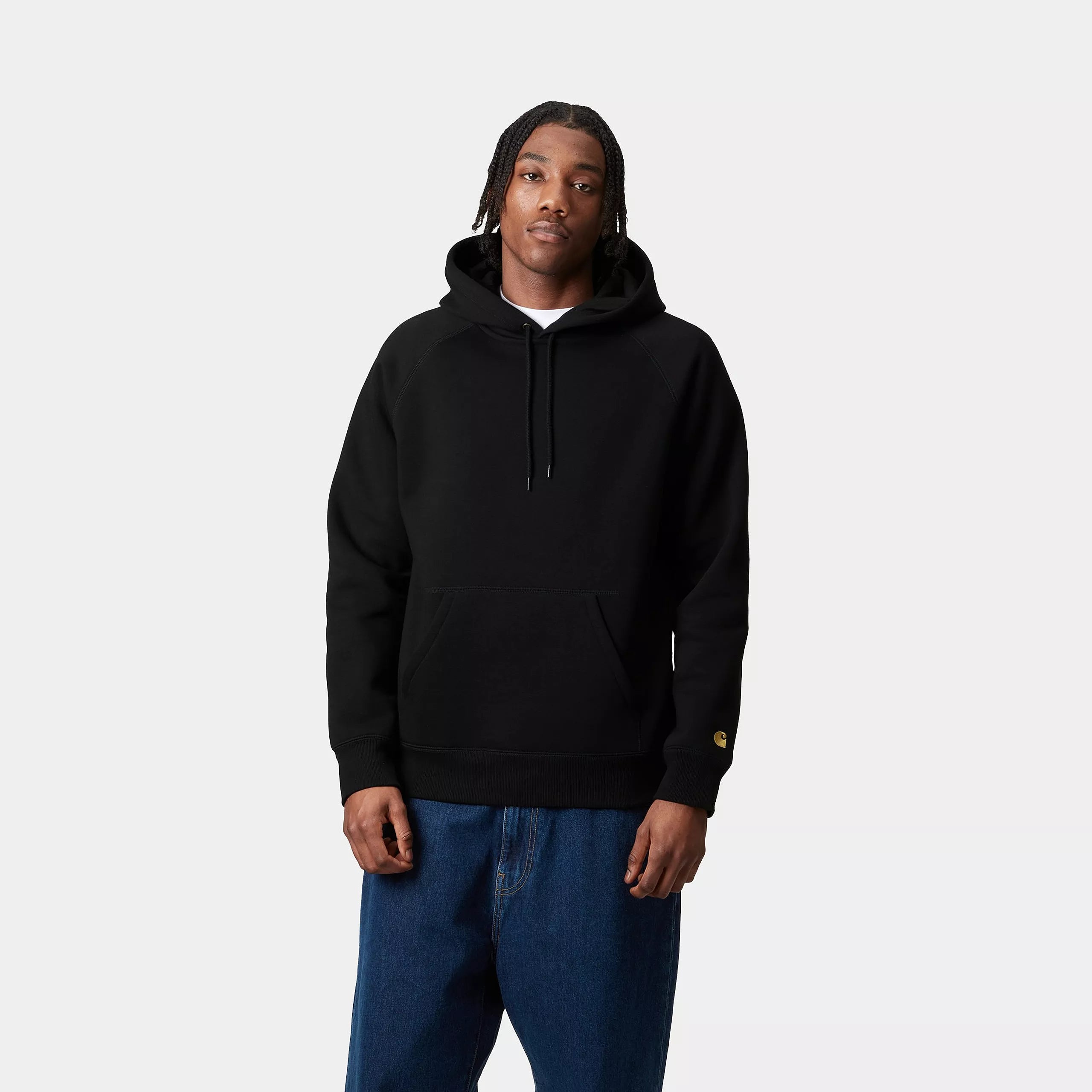 HOODED CHASE SWEATSHIRT - Black / Gold