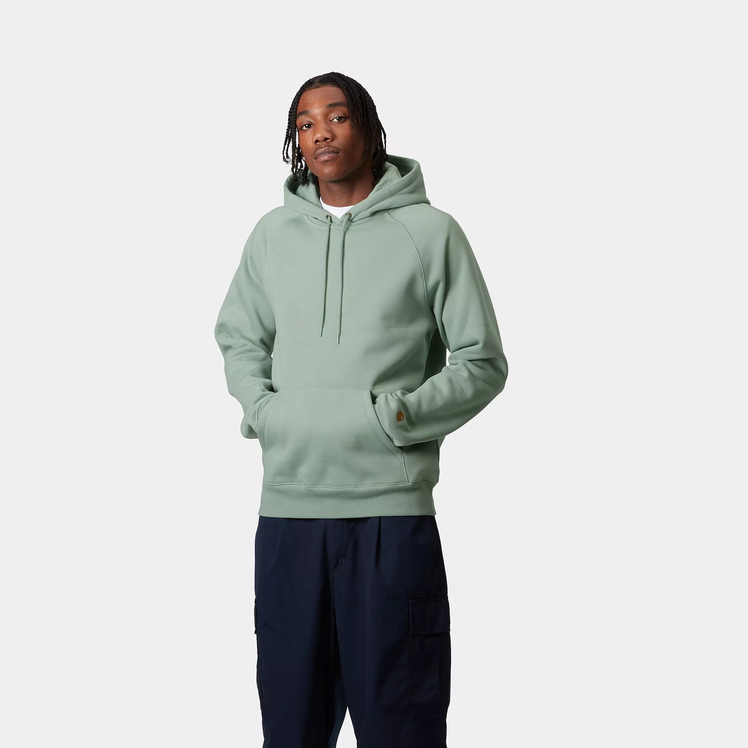 HOODED CHASE SWEATSHIRT - Frosted Green / Gold 2