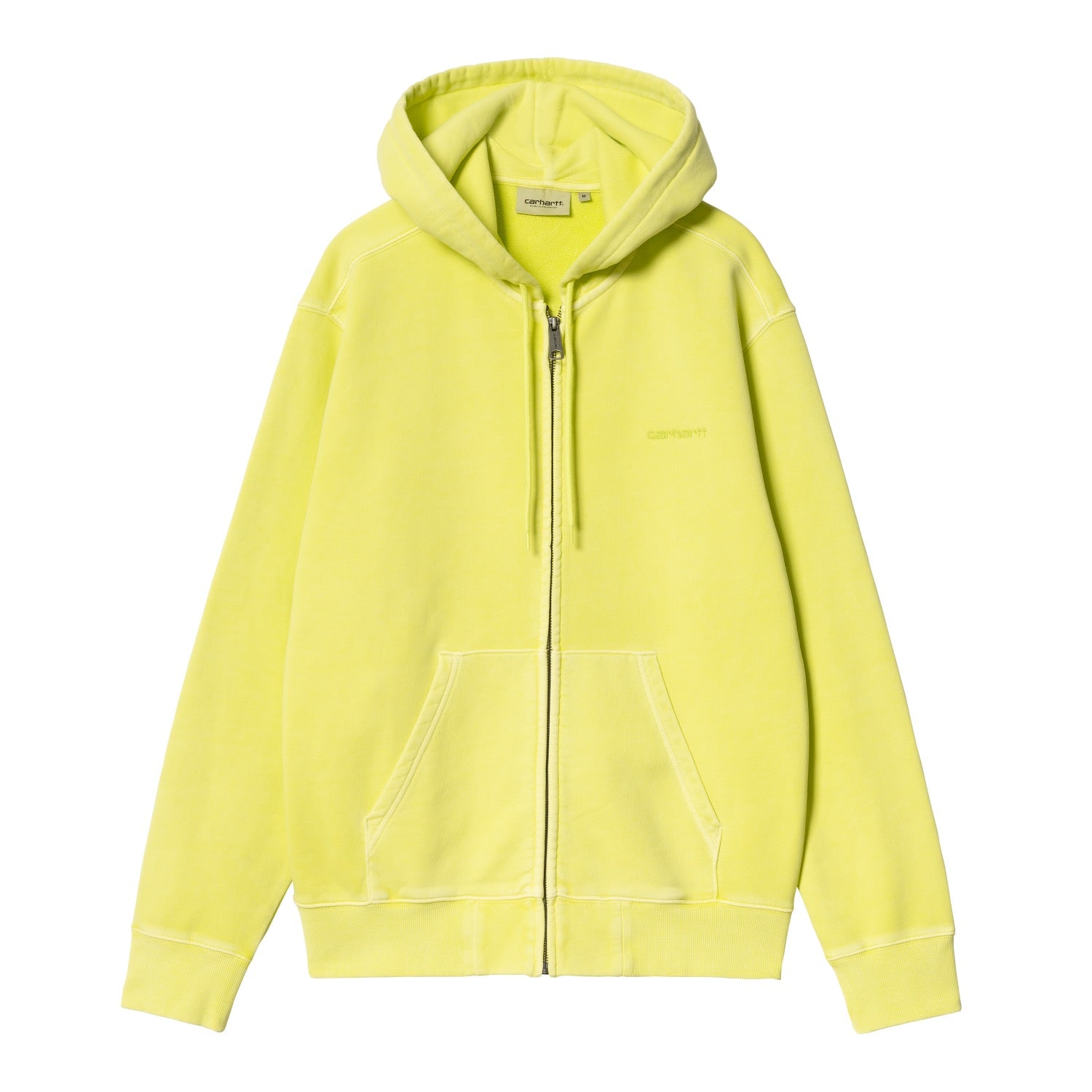 HOODED DUSTER SCRIPT JACKET - Arctic Lime (garment dyed)