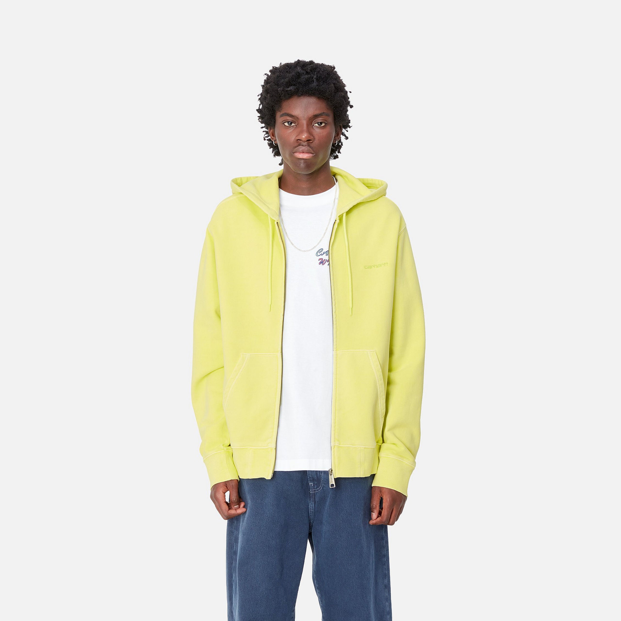 HOODED DUSTER SCRIPT JACKET - Arctic Lime (garment dyed) 4