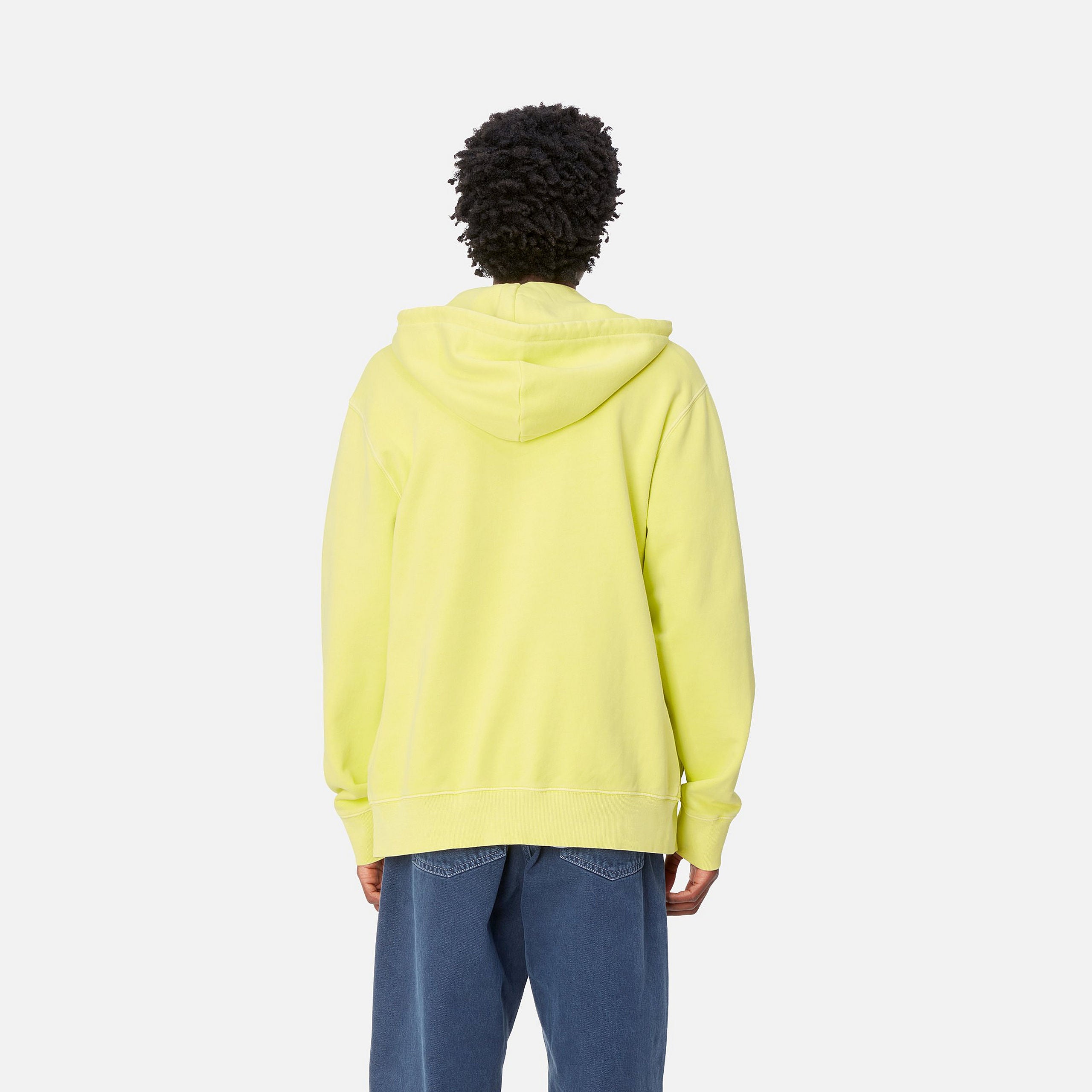 HOODED DUSTER SCRIPT JACKET - Arctic Lime (garment dyed)