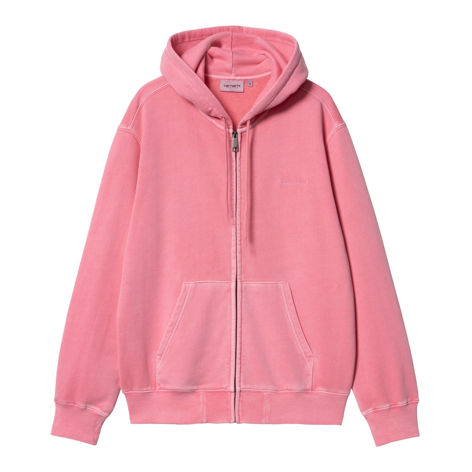 HOODED DUSTER SCRIPT JACKET - Charm Pink (garment dyed)