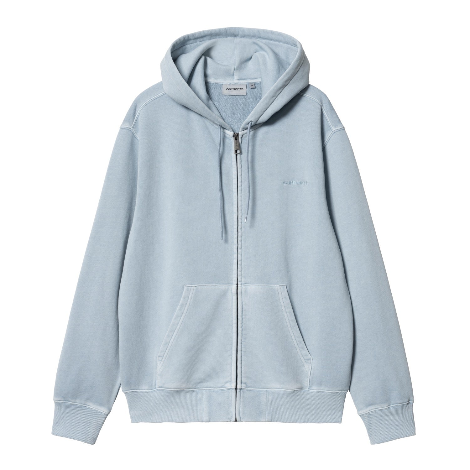 HOODED DUSTER SCRIPT JACKET - Misty Sky (garment dyed) 1