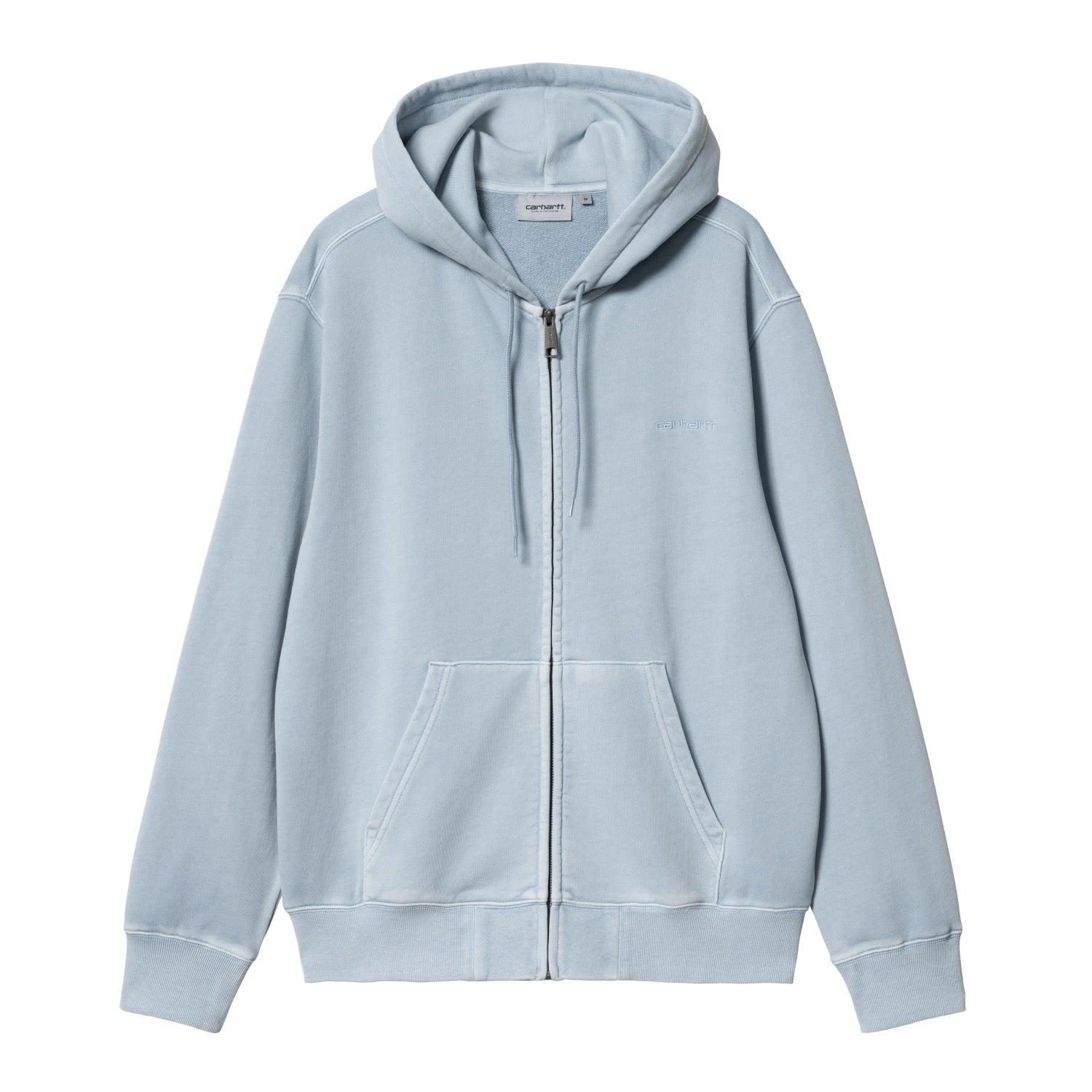 HOODED DUSTER SCRIPT JACKET - Misty Sky (garment dyed)