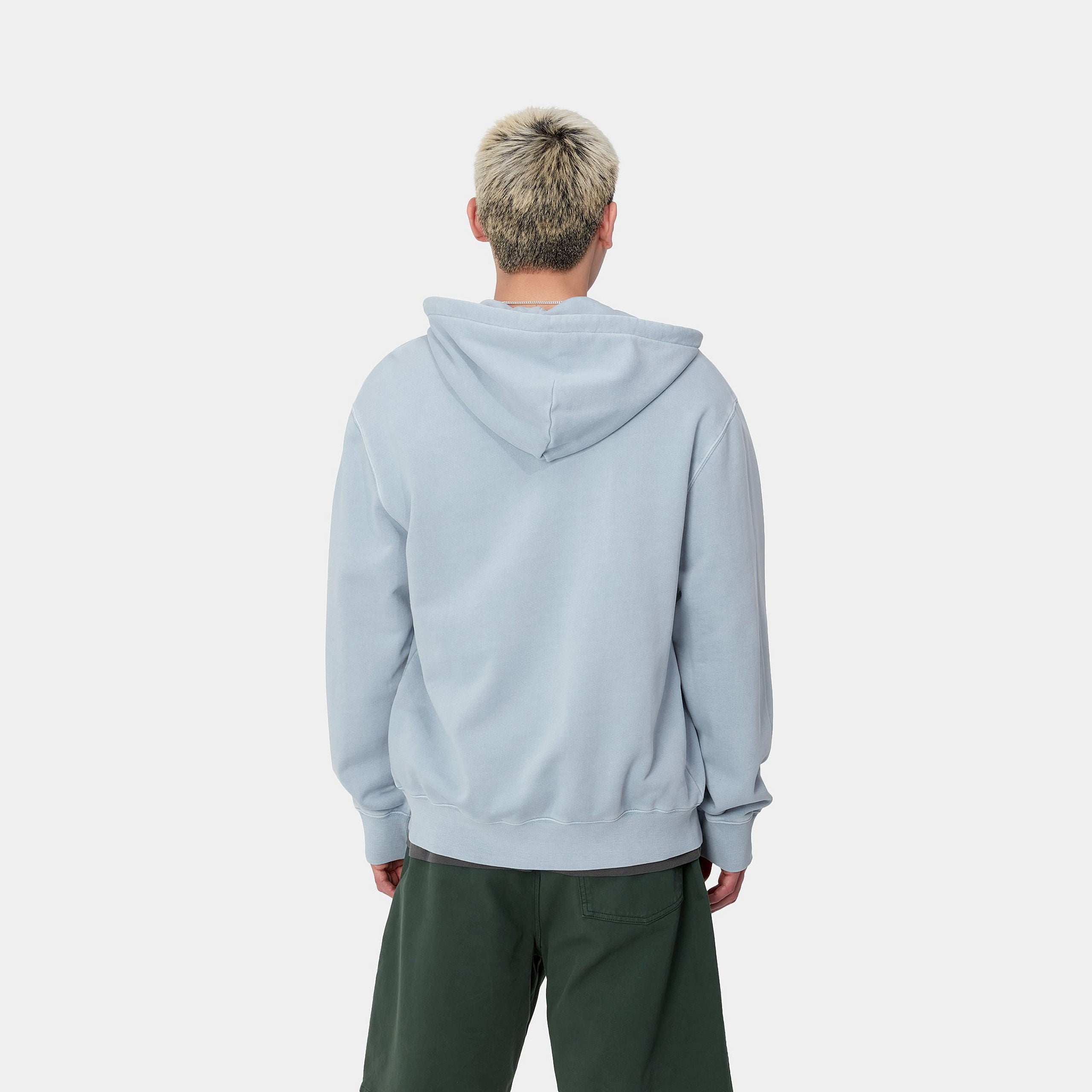 HOODED DUSTER SCRIPT JACKET - Misty Sky (garment dyed) 4