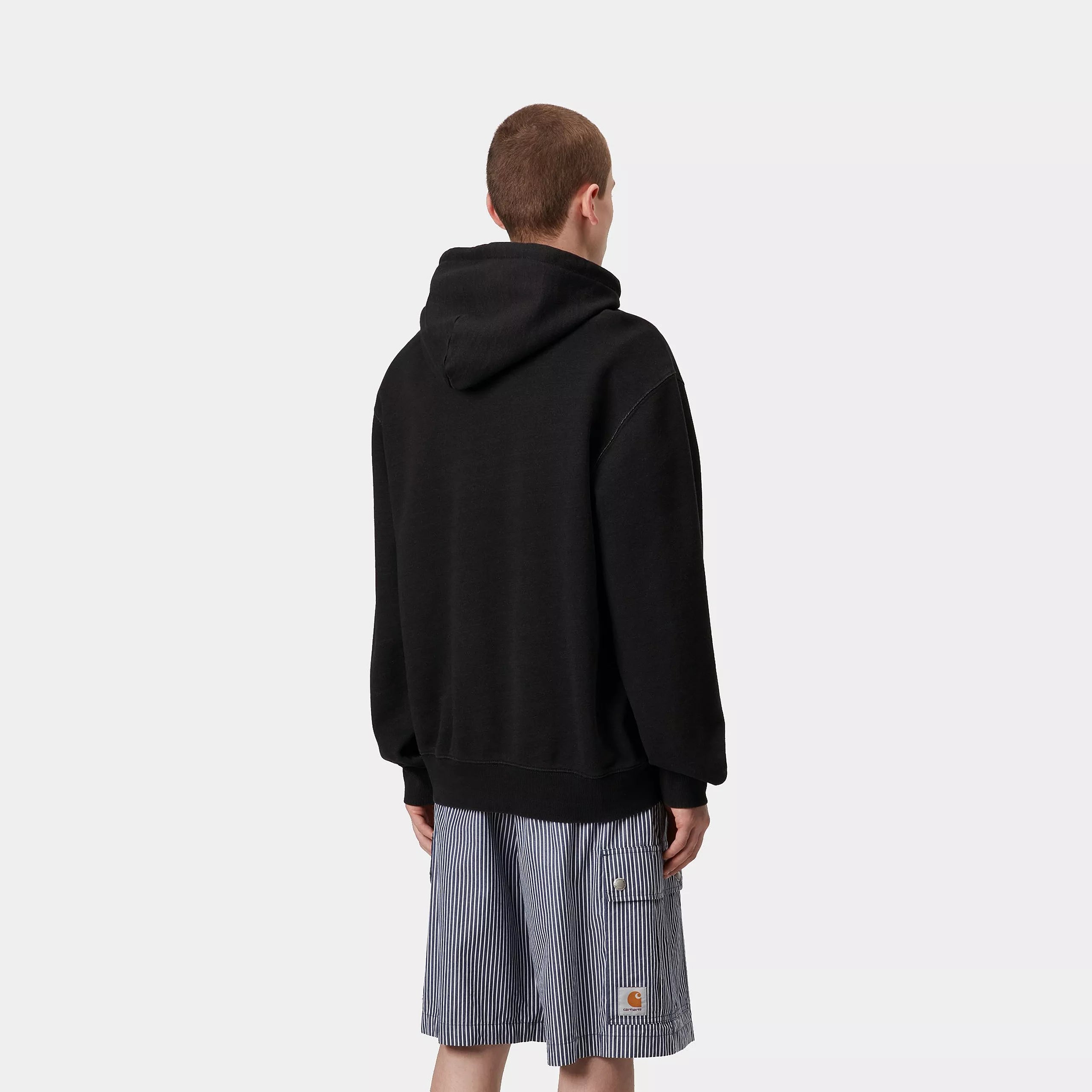HOODED INGO SWEAT - Black (garment dyed)