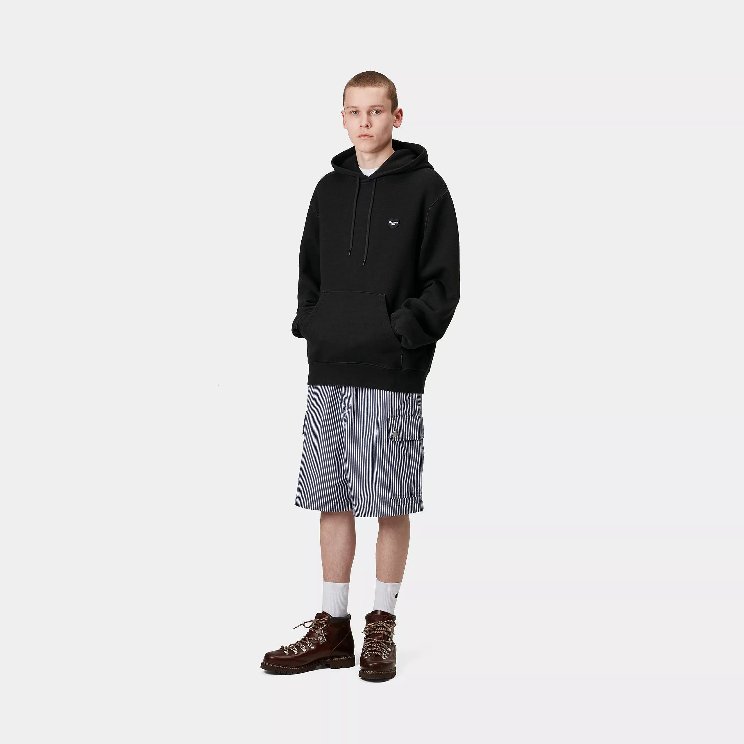 HOODED INGO SWEAT - Black (garment dyed)