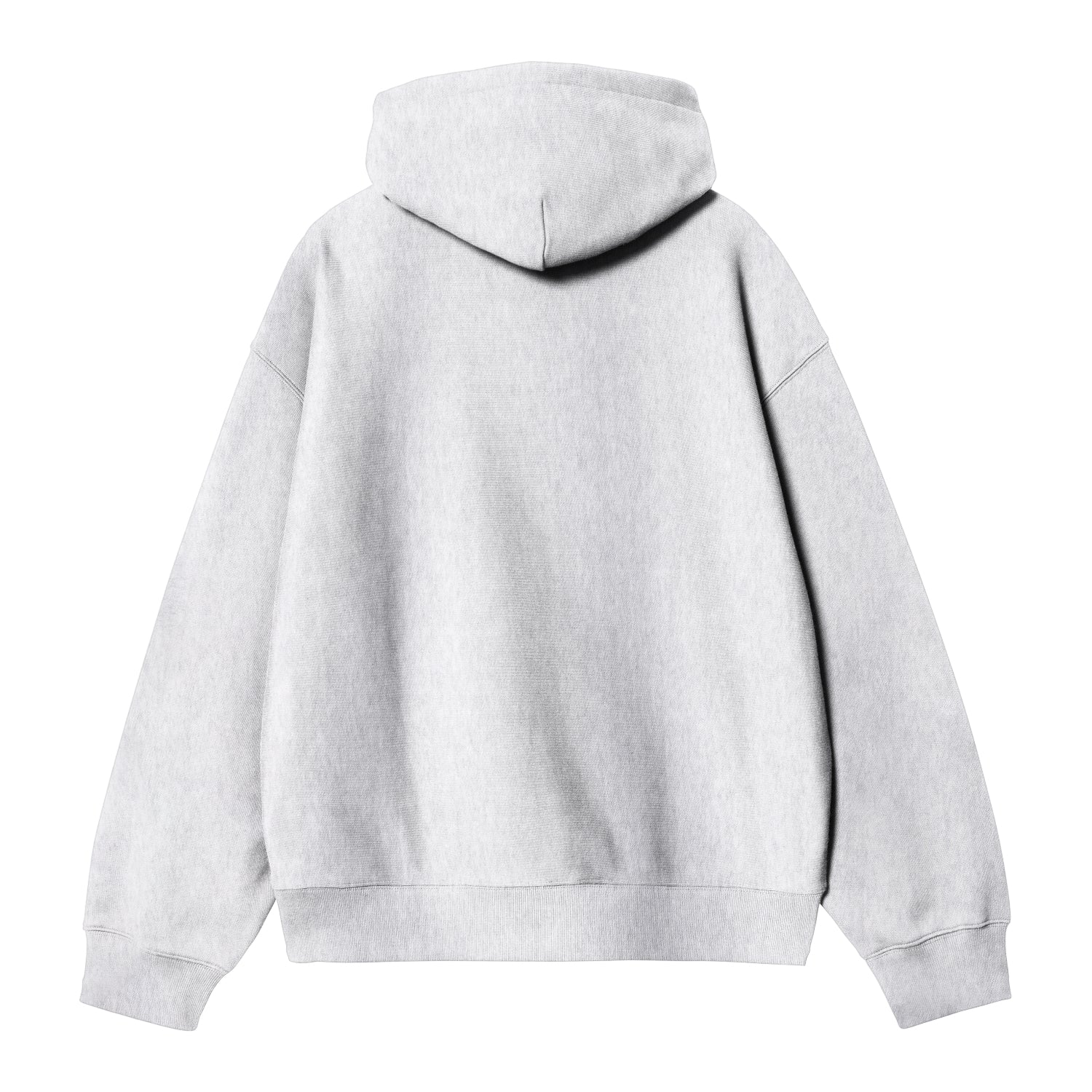 HOODED LABEL SCRIPT SWEAT - Ash Heather