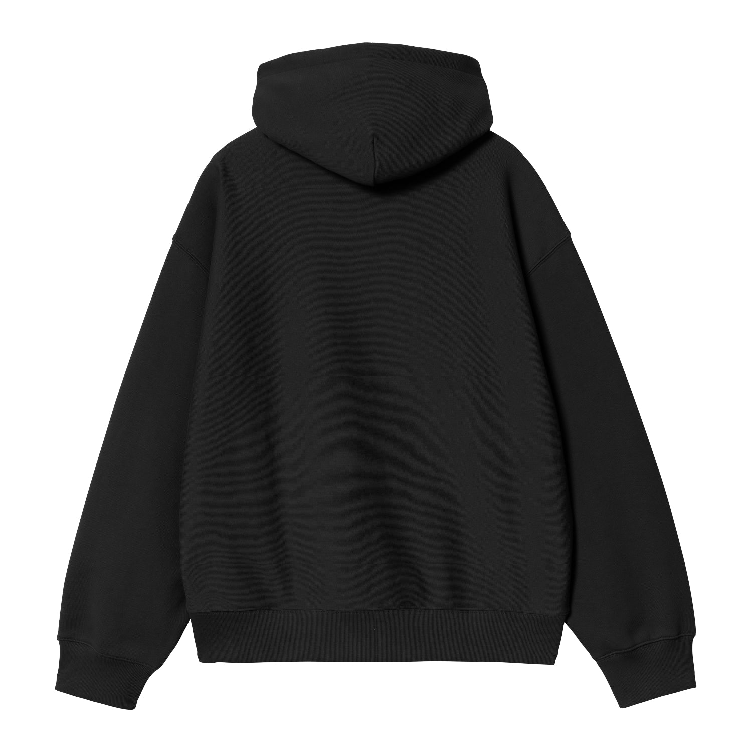 HOODED LABEL SCRIPT SWEAT - Black