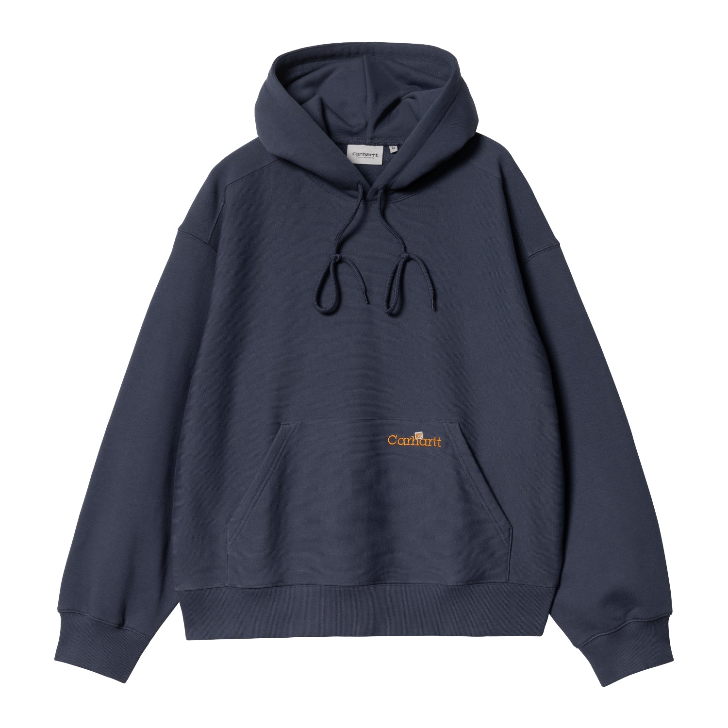 HOODED LABEL SCRIPT SWEAT - Blue