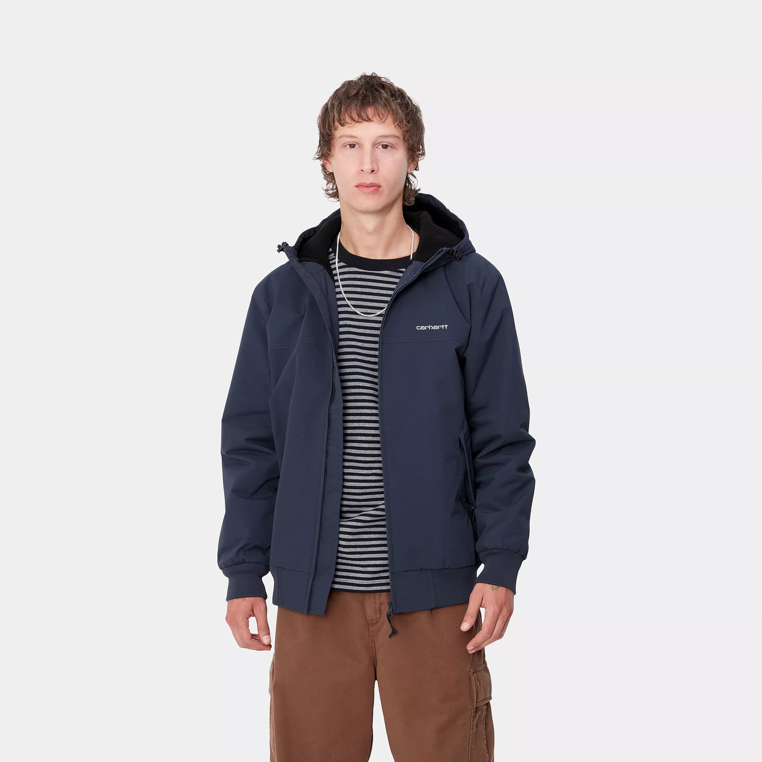 HOODED SAIL JACKET - Air Force Blue / White