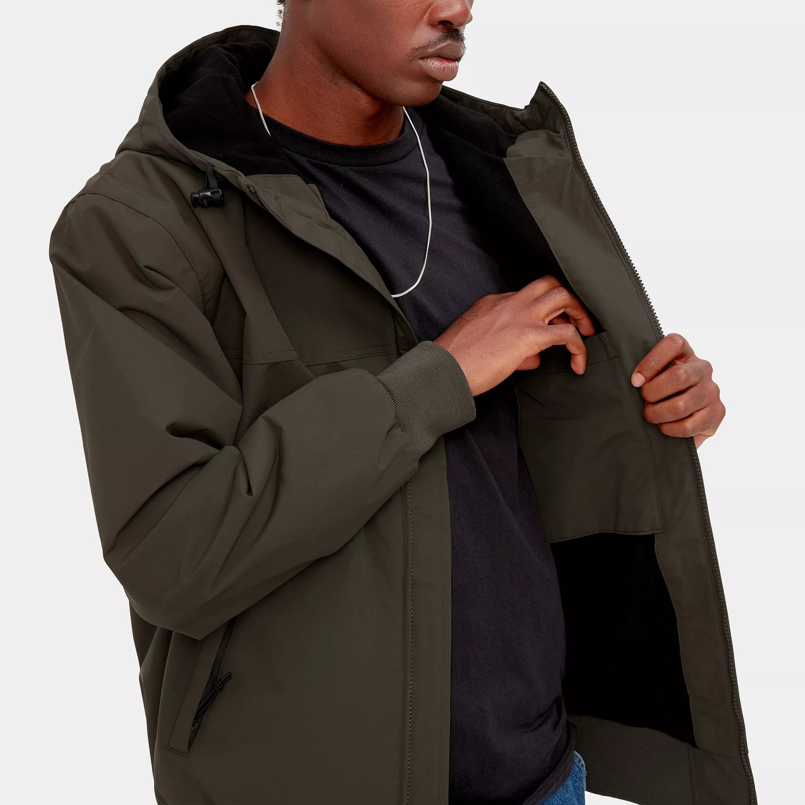 HOODED SAIL JACKET - Cypress / Black