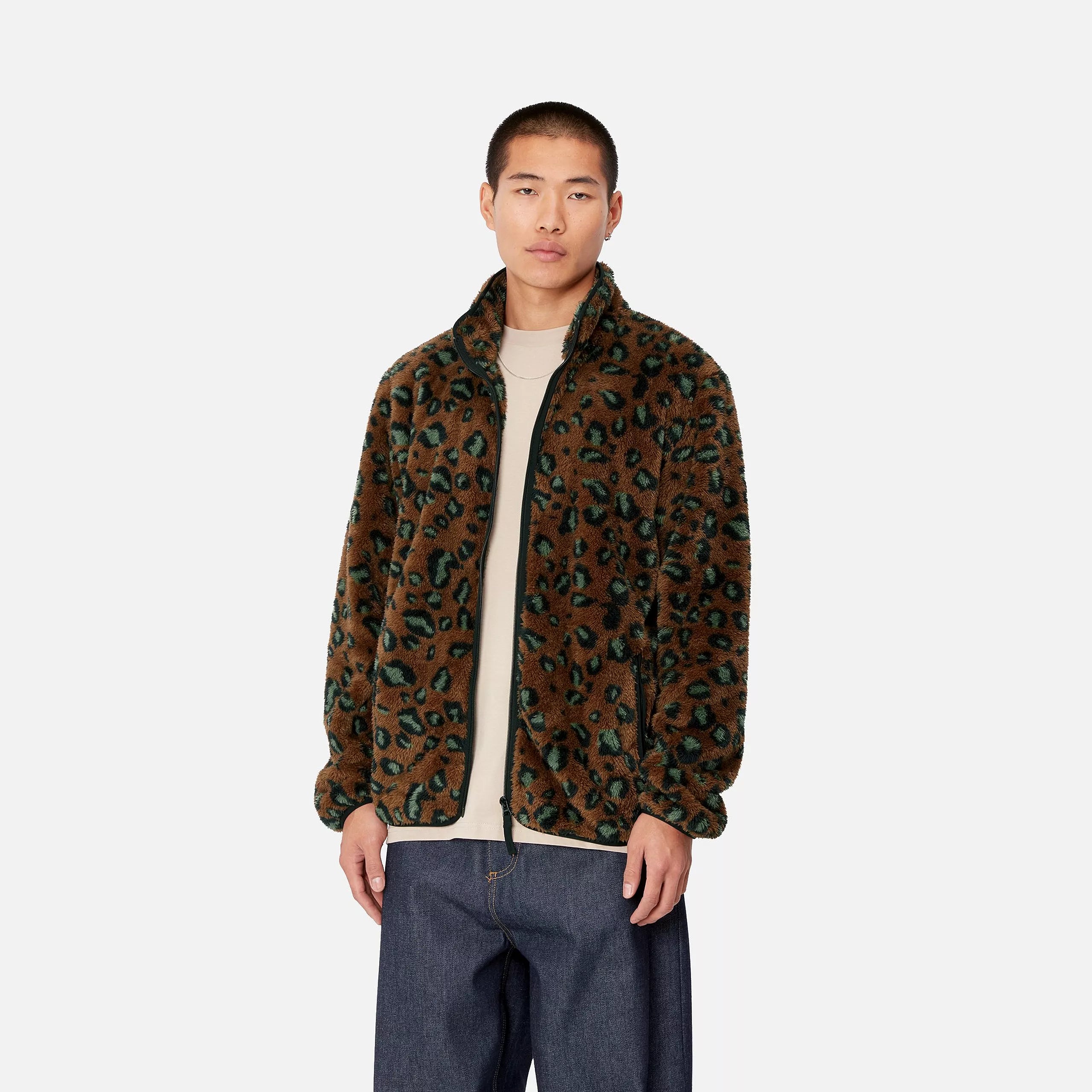 JEBSON SWEAT JACKET - Camo Leo, Tamarind / Black