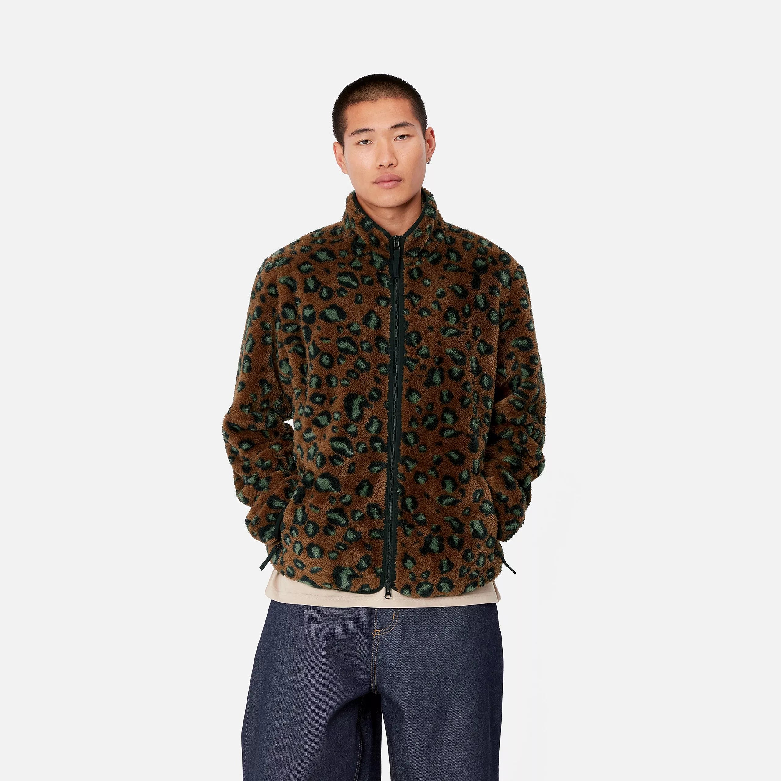 JEBSON SWEAT JACKET - Camo Leo, Tamarind / Black