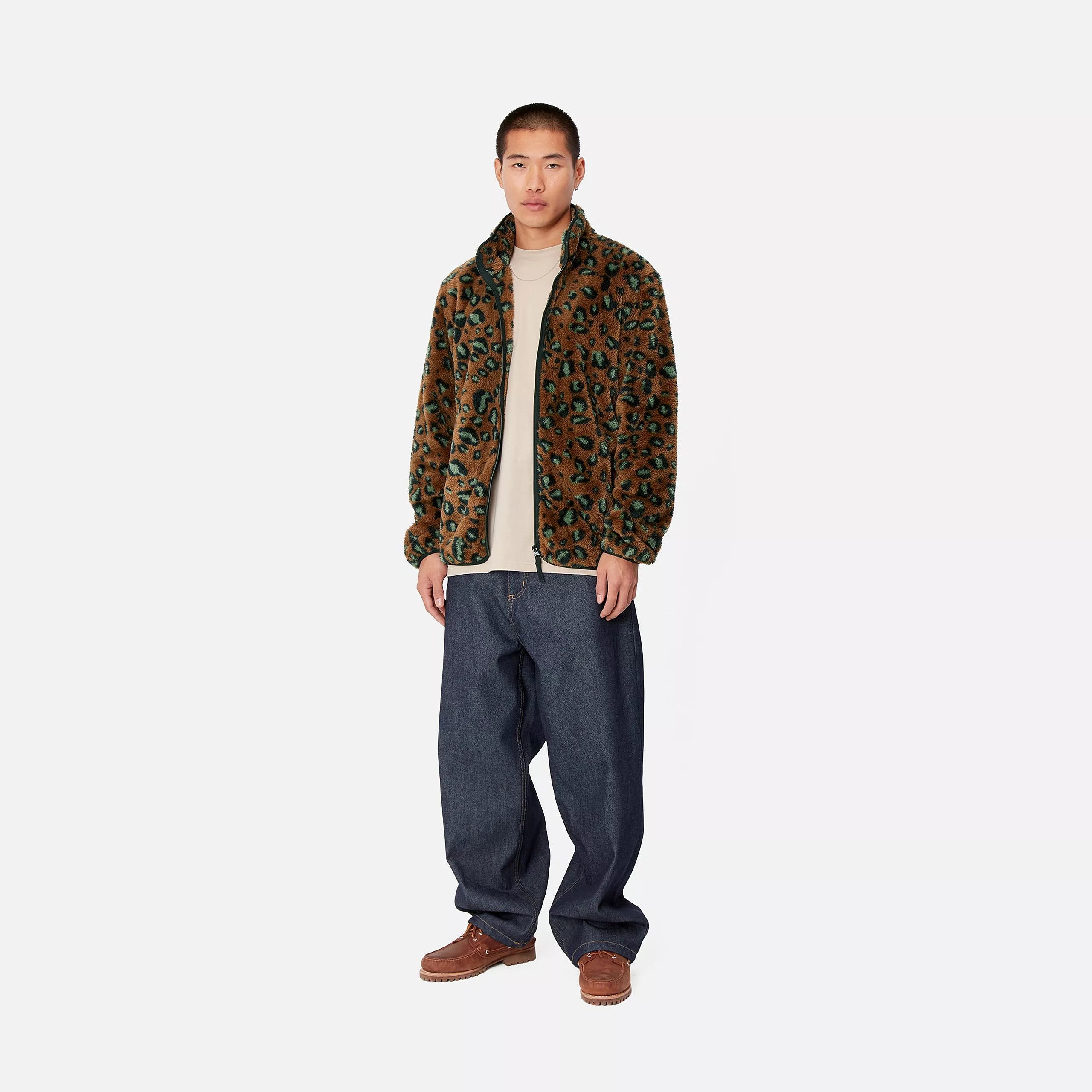 JEBSON SWEAT JACKET - Camo Leo, Tamarind / Black