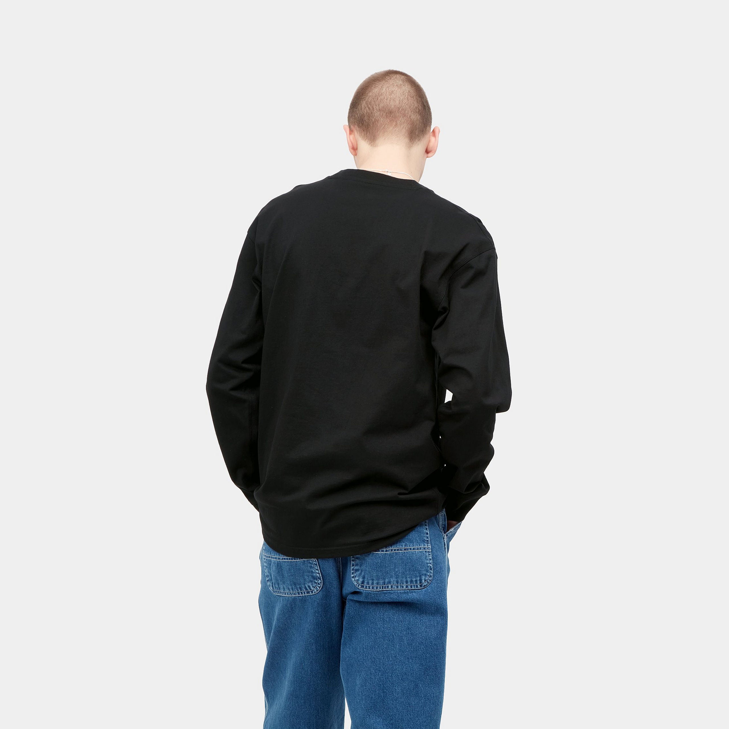 L/S AMERICAN SCRIPT T-SHIRT - Black