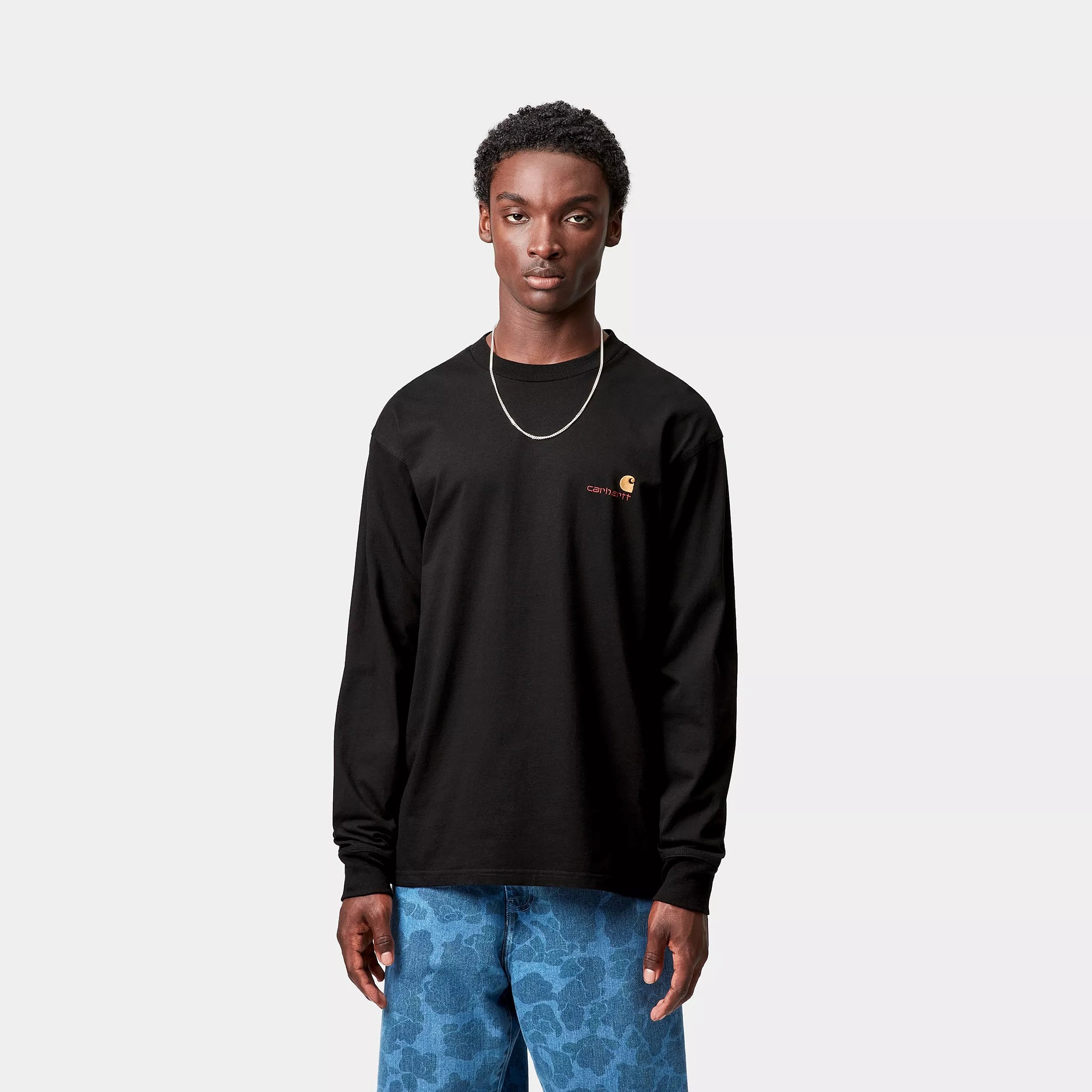 L/S AMERICAN SCRIPT T-SHIRT - Black