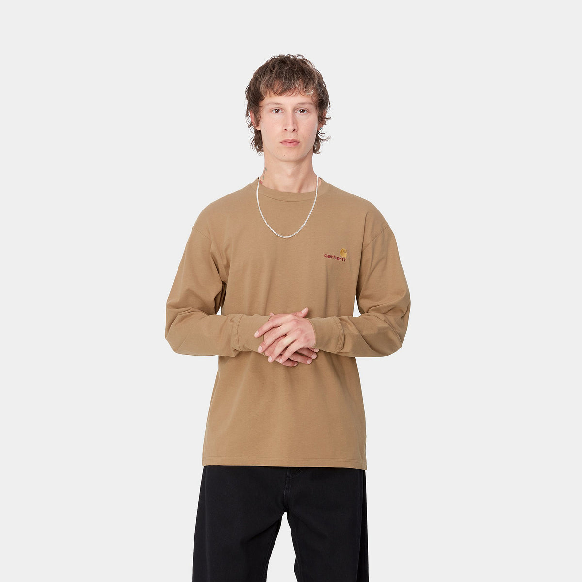 L/S AMERICAN SCRIPT T-SHIRT - Peanut 2