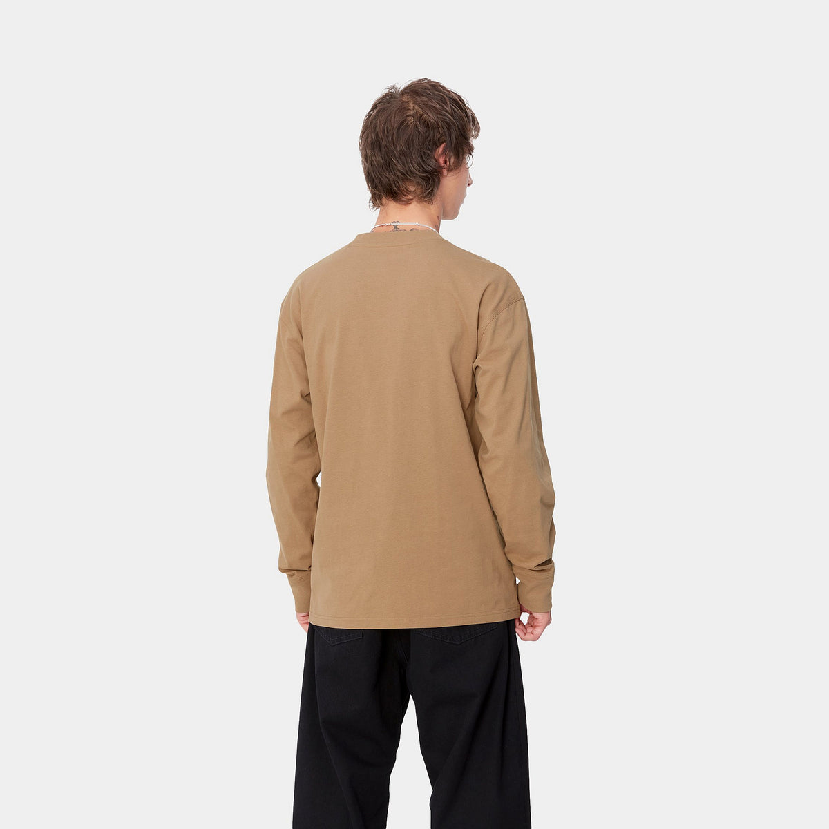 L/S AMERICAN SCRIPT T-SHIRT - Peanut 3
