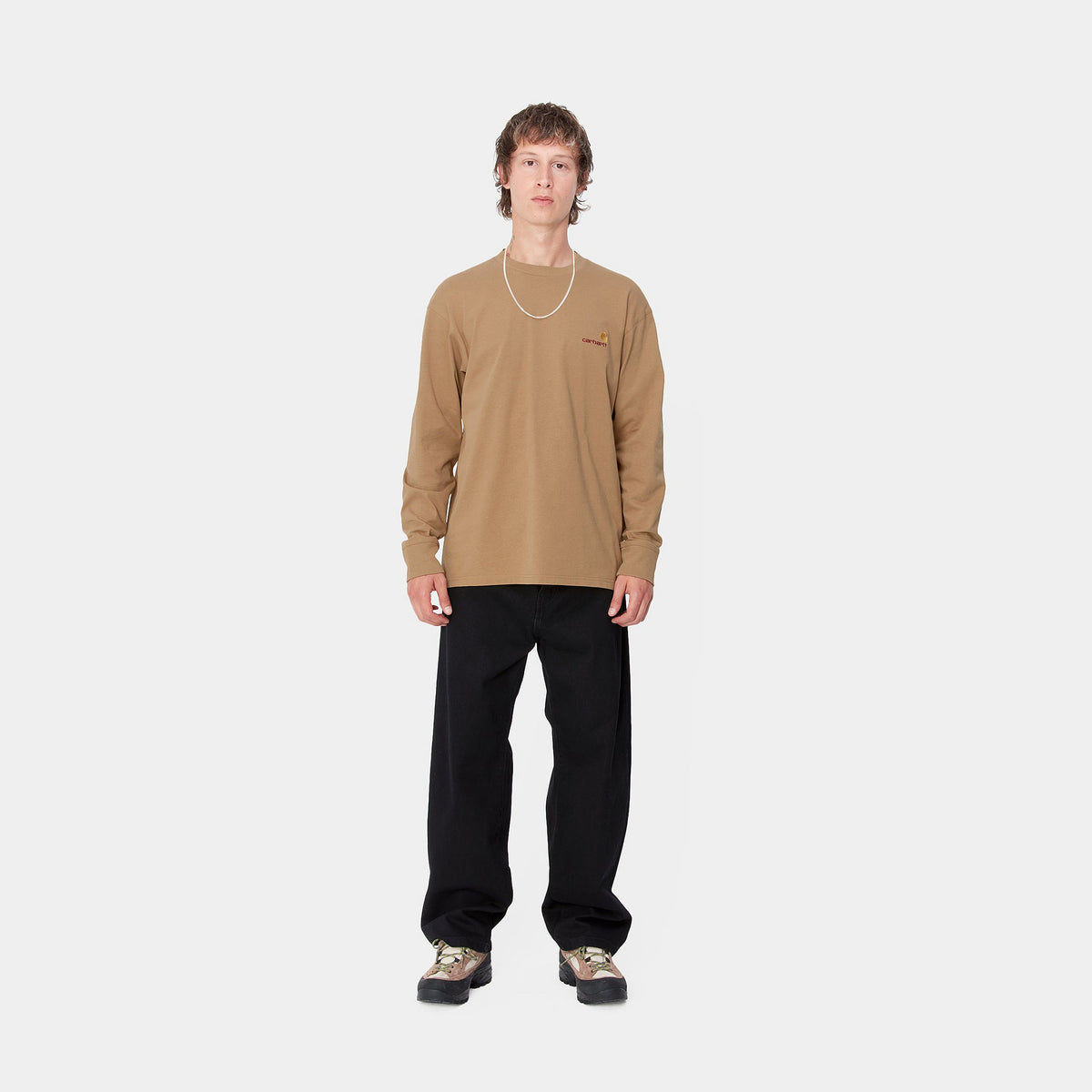 L/S AMERICAN SCRIPT T-SHIRT - Peanut 4
