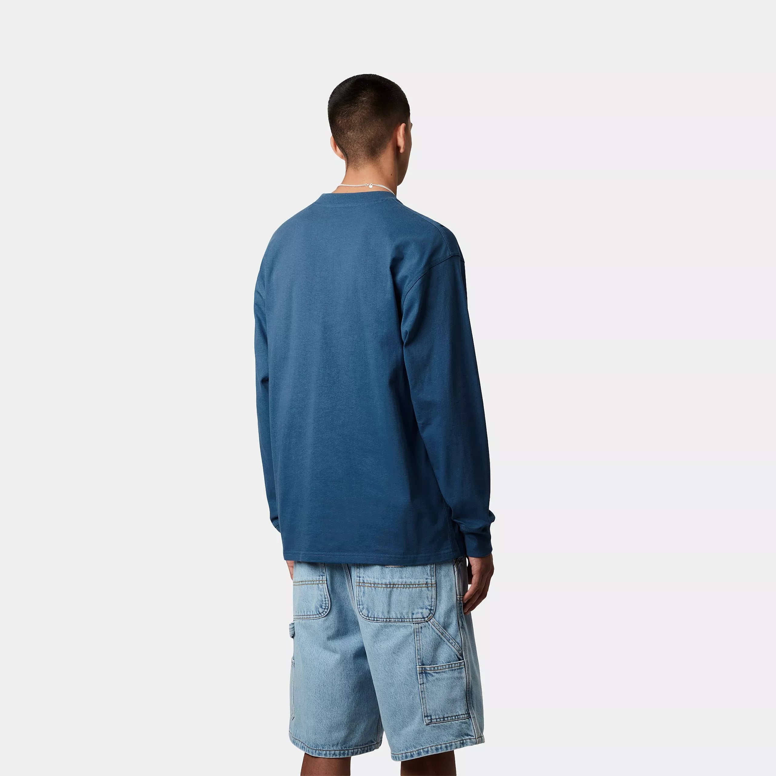 L/S AMERICAN SCRIPT T-SHIRT - Sodalite 3
