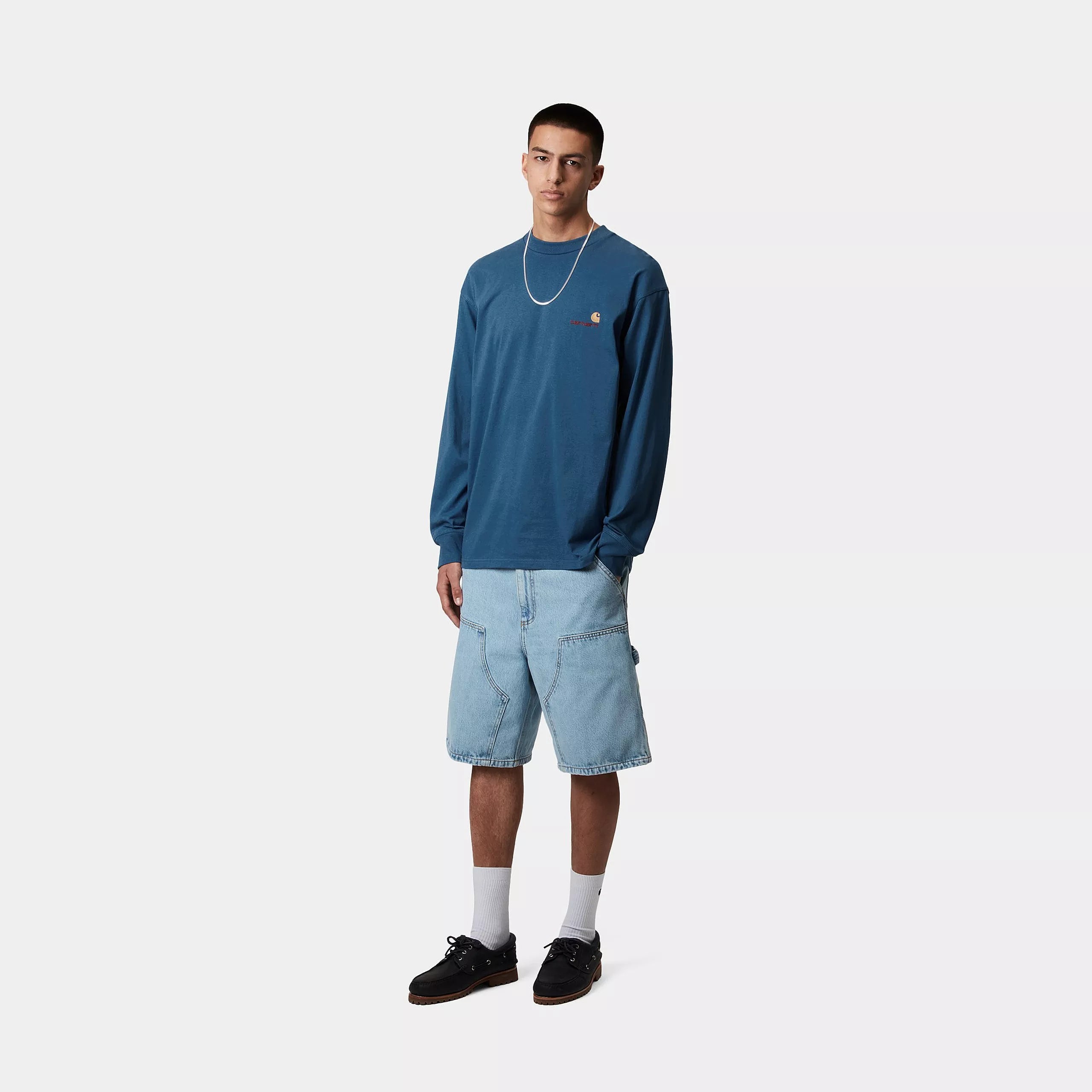 L/S AMERICAN SCRIPT T-SHIRT - Sodalite 4