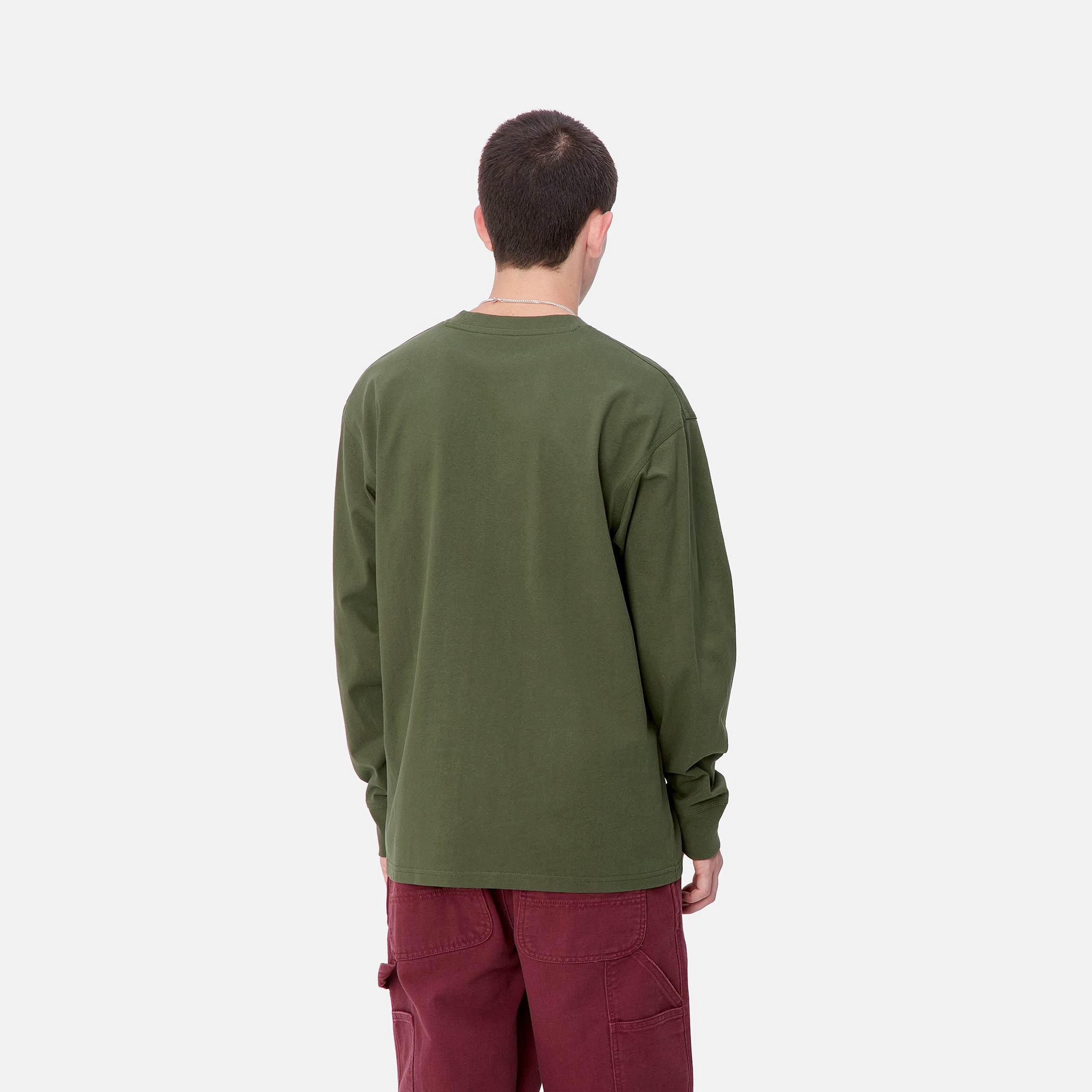 L/S AMERICAN SCRIPT T-SHIRT - Tarragon 3
