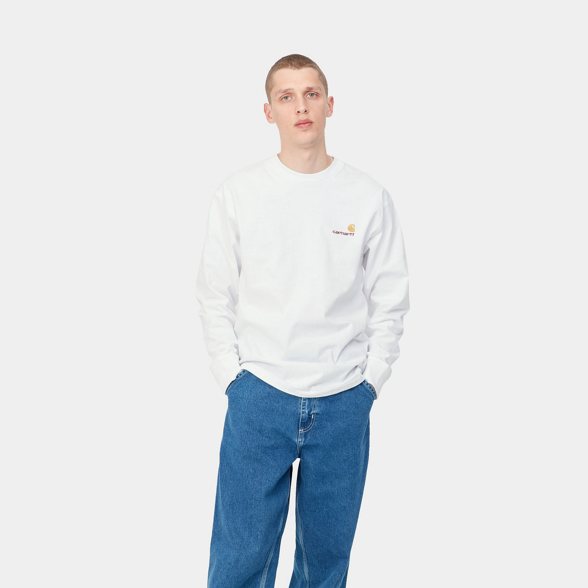 L/S AMERICAN SCRIPT T-SHIRT - White 2