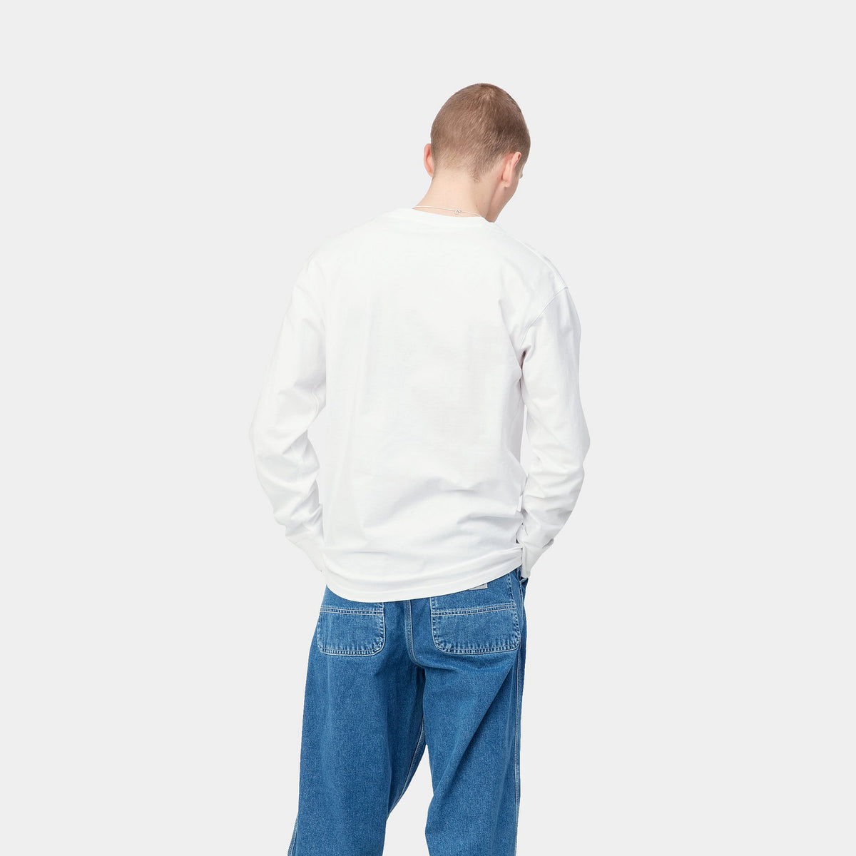 L/S AMERICAN SCRIPT T-SHIRT - White 3