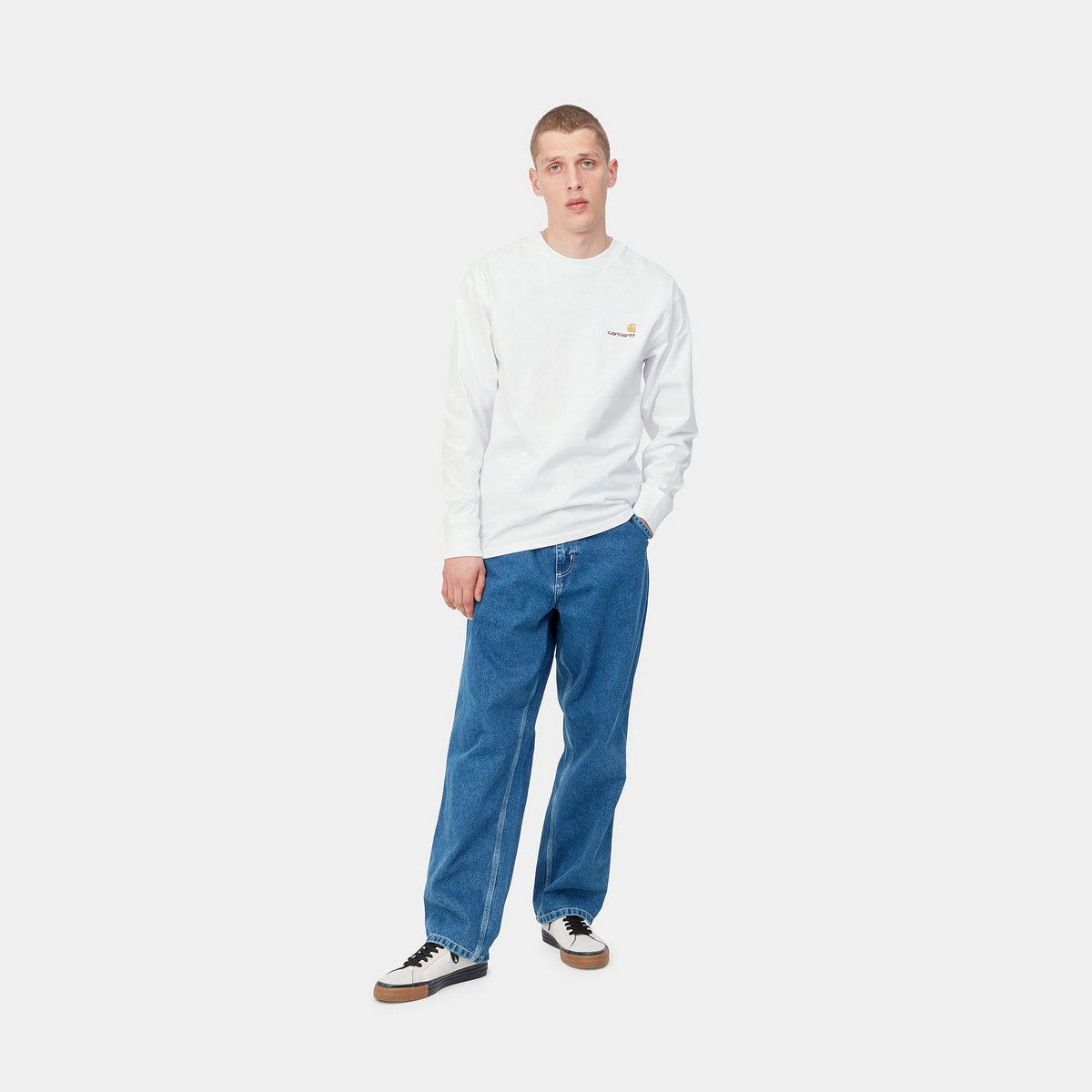 L/S AMERICAN SCRIPT T-SHIRT - White 4