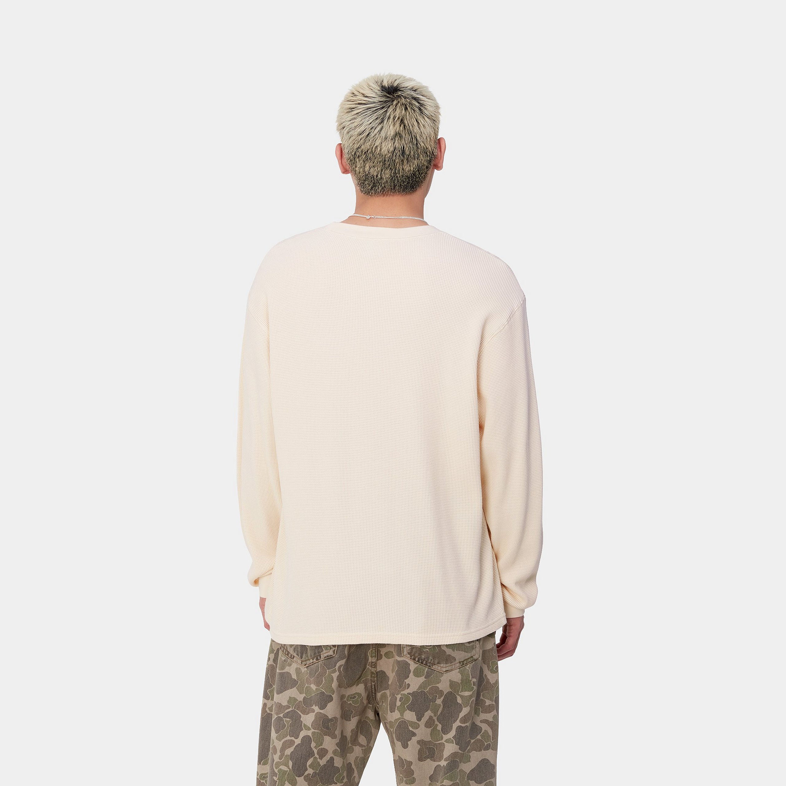 L/S BASICS SCRIPT T-SHIRT - Natura / Black