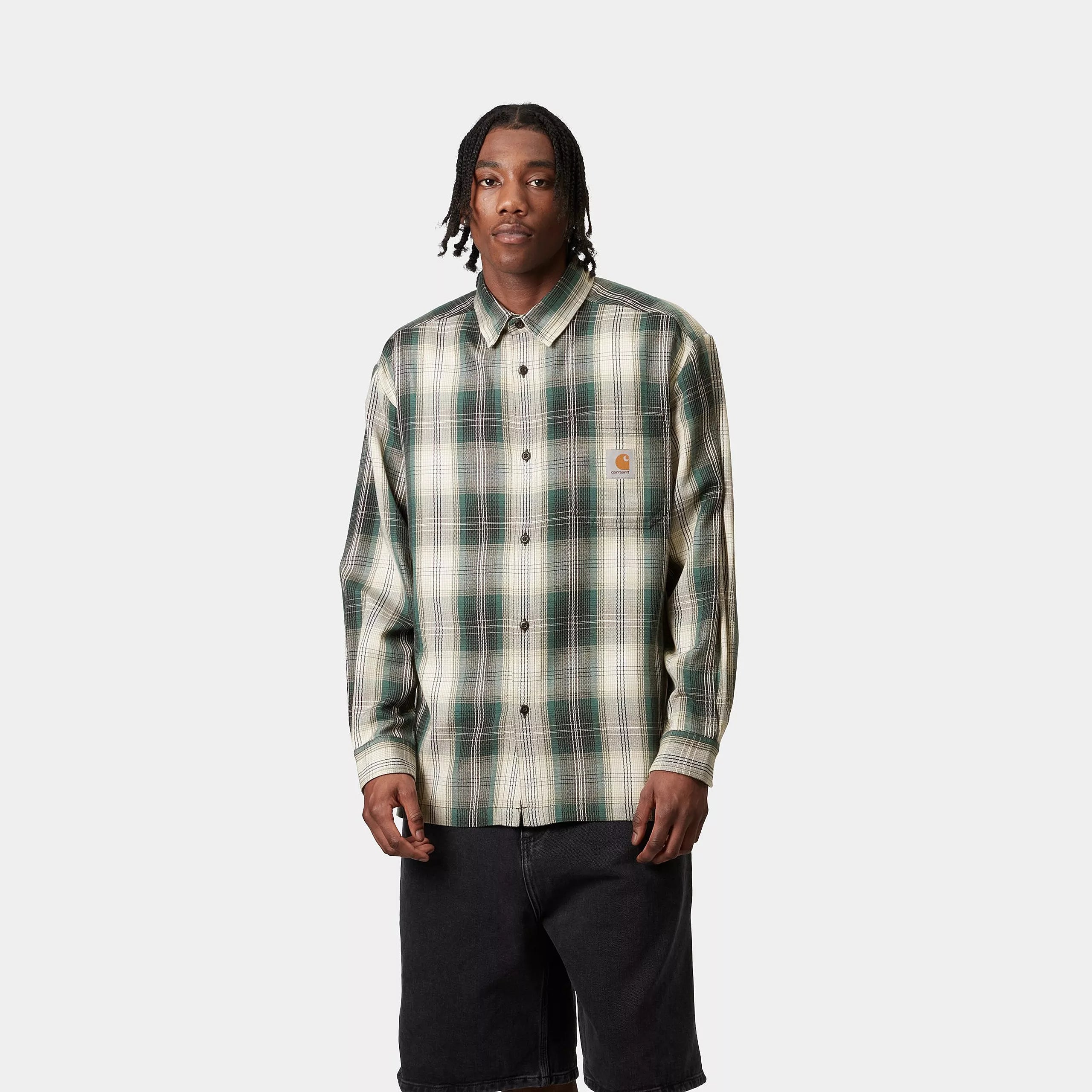 L/S BLANTON SHIRT - Blanton Check, Malachite