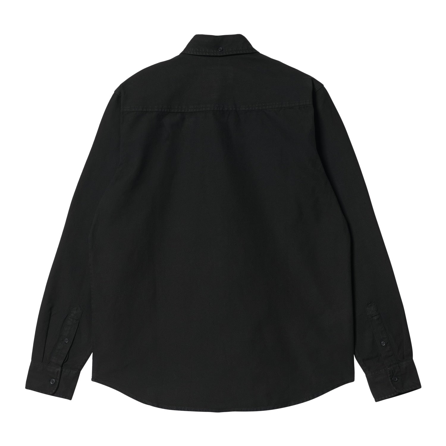 L/S BOLTON SHIRT - Black (garment dyed)