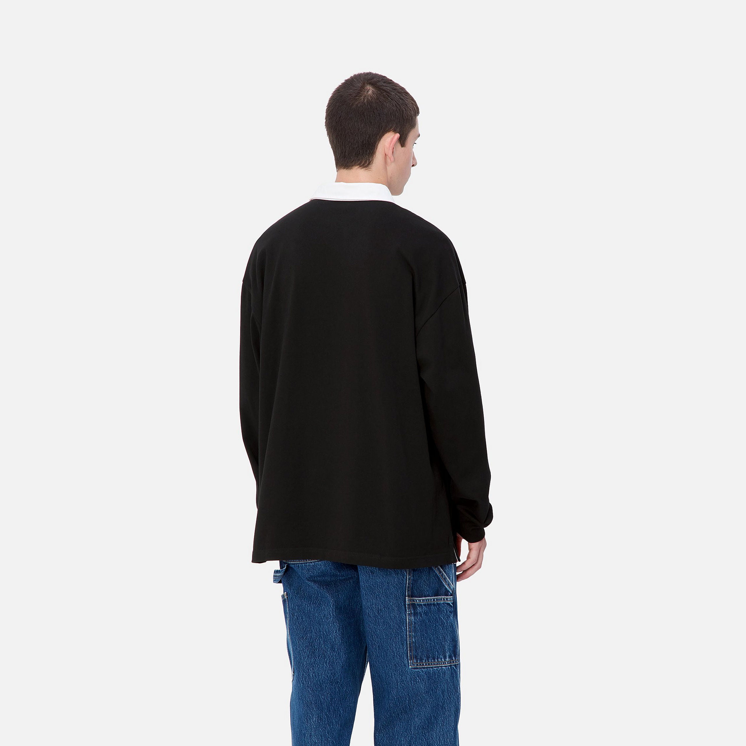 L/S BROWN DUCKS RUGBY SHIRT - Black / White