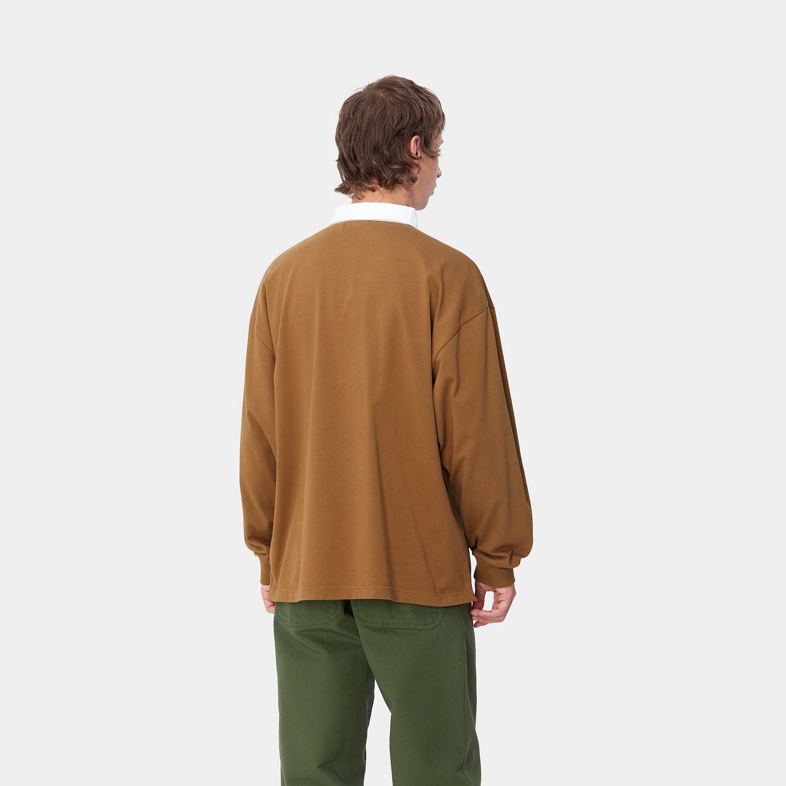 L/S BROWN DUCKS RUGBY SHIRT - Hamilton Brown / White