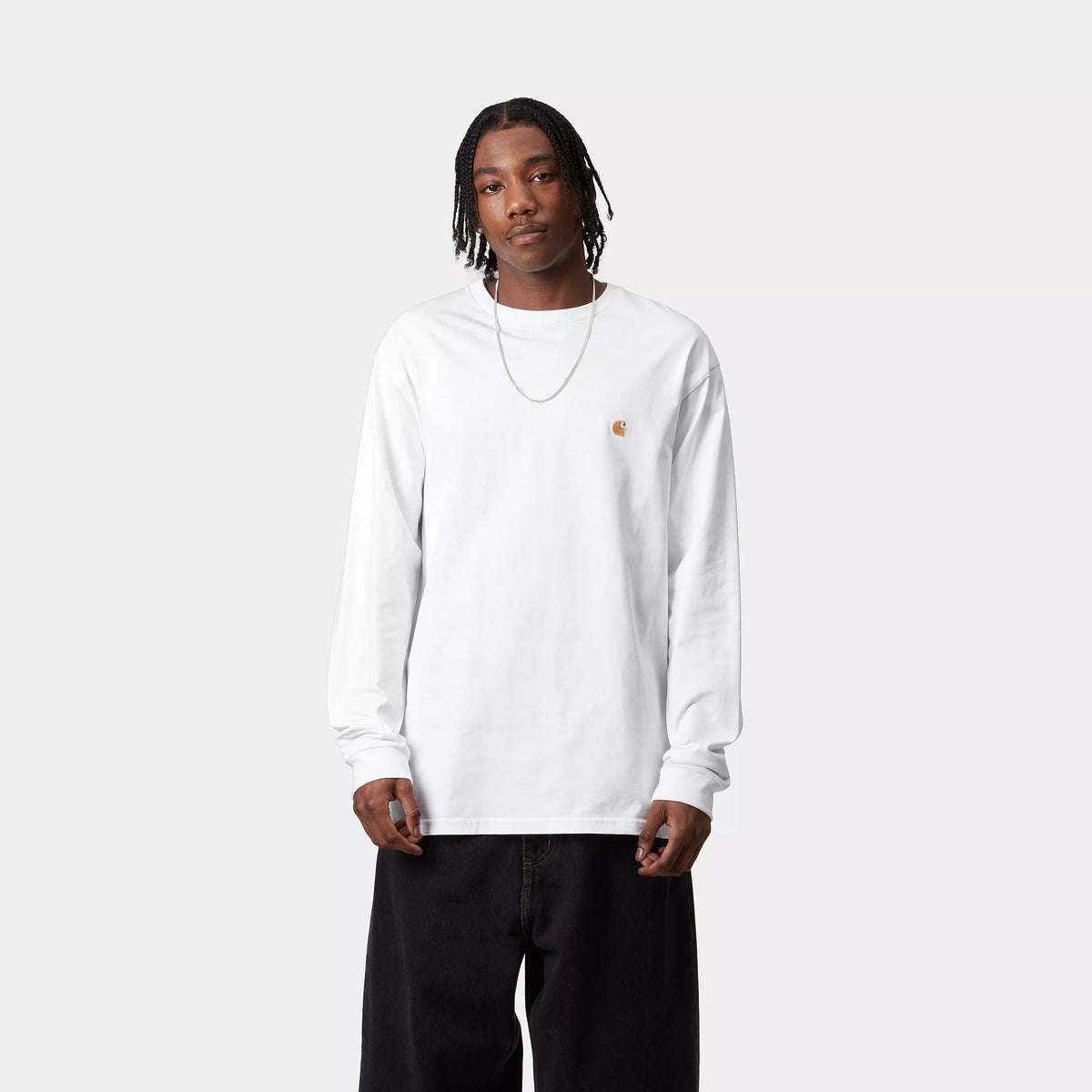 L/S CHASE T-SHIRT - White / Gold 2