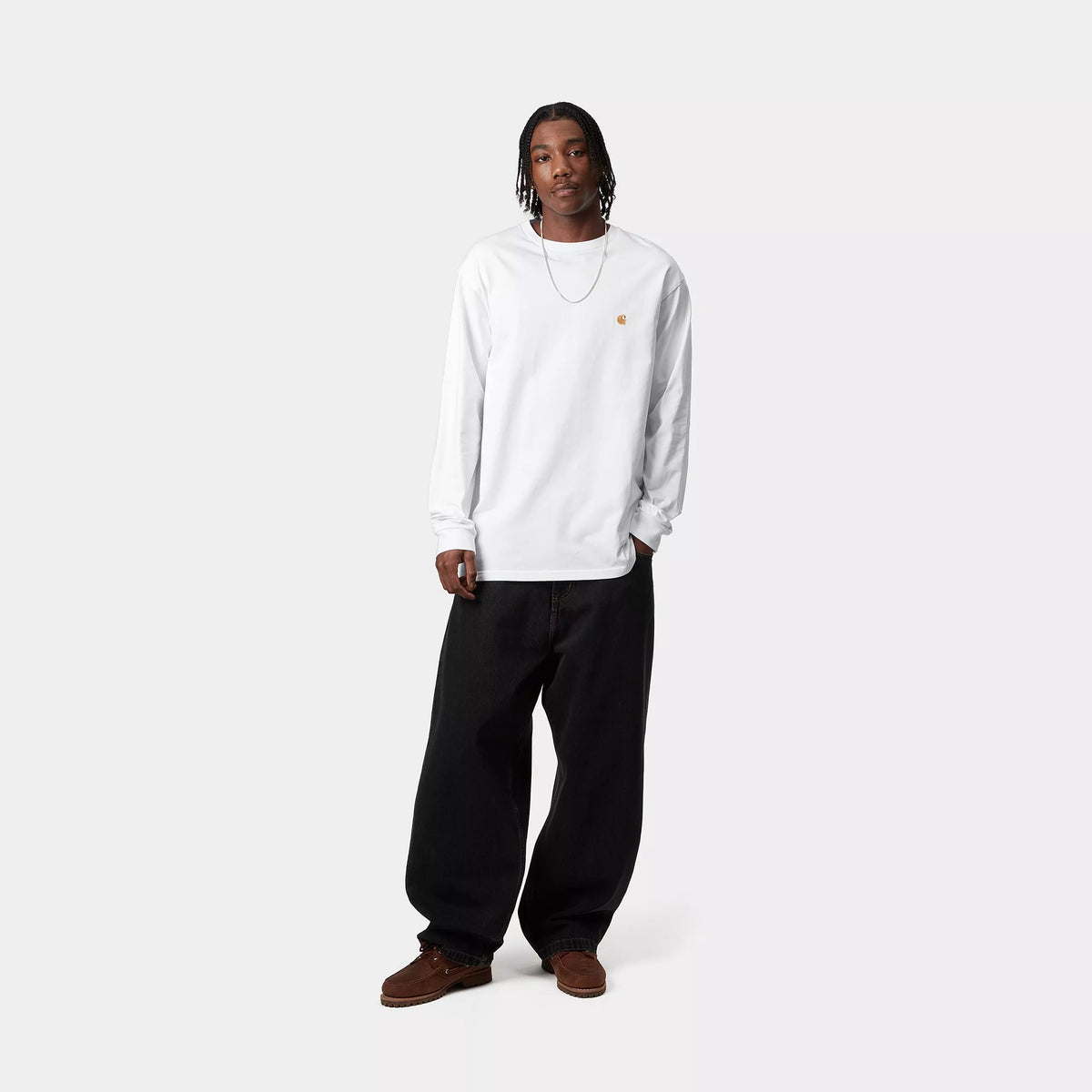 L/S CHASE T-SHIRT - White / Gold 4